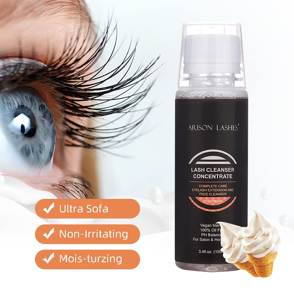 Eyelash Cleanser Concentrate 100Ml Lash Extensions Shampoo Natural Foaming Cleanser Diy Non-Lrritating Wash For Extensions Lashe