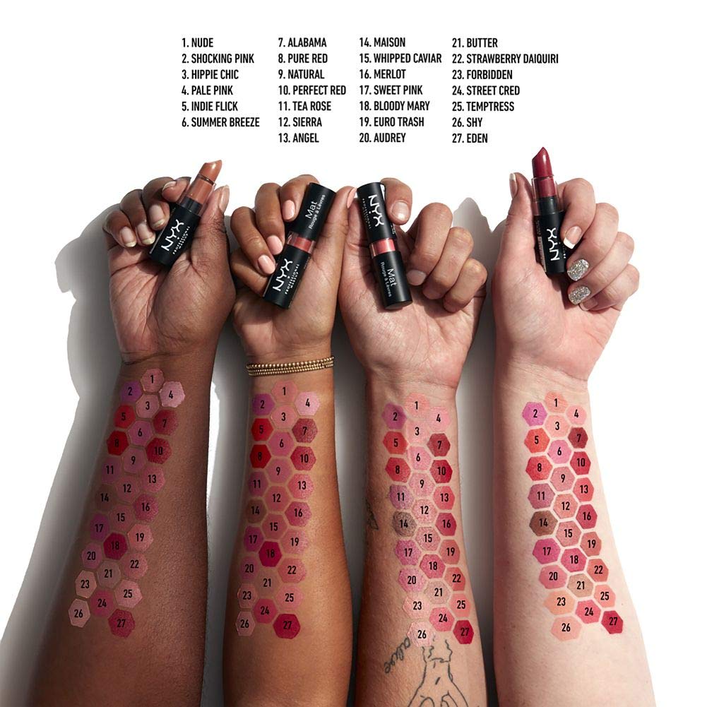 NYX PROFESSIONAL MAKEUP Matte Lipstick, Bare With Me, 0.16 Ounce (MLS38)