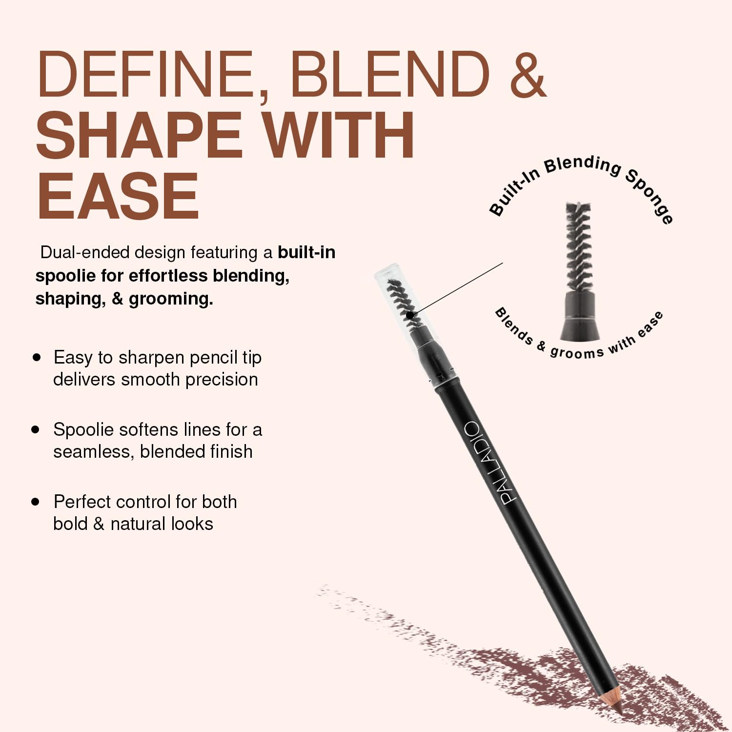Palladio Brow Pencil & Brush for Eyebrows, Auburn
