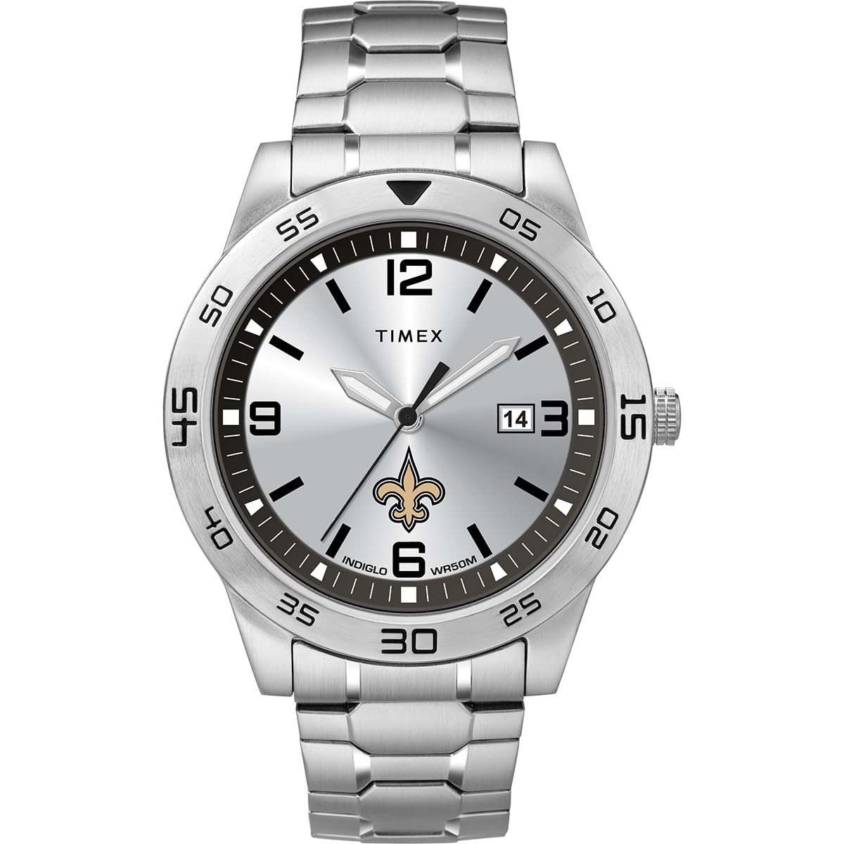 Timex Tribute Men's NFL Citation 42mm Watch - New Orleans Saints with Stainless Steel Expansion Band