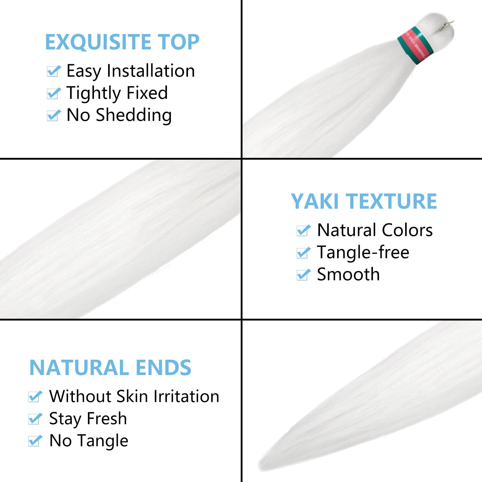 Run Shui White Pre Stretched Braiding Hair 2 Packs Pre Feathered Braid Hair Extensions 30 Inches Kanekalon Hair Braids