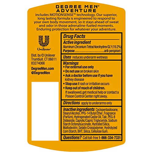 Degree Men Advanced Protection Antiperspirant Deodorant, Adventure, 2.7 Ounce (Pack fo 4)