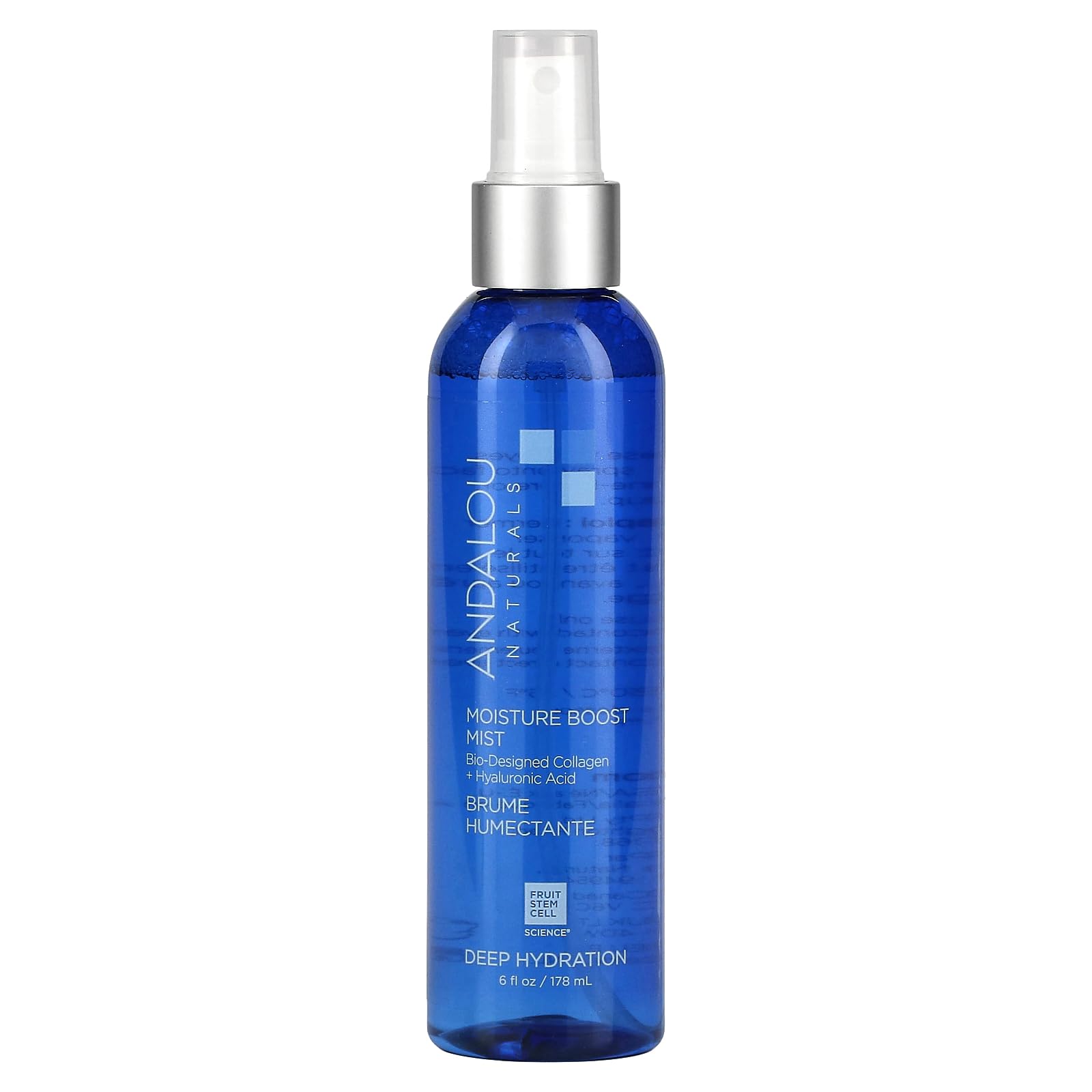 Andalou Naturals Face Mist, Moisture Boost Facial Spray with Hyaluronic Acid & Collagen, Hydrating & Moisturizing Skin Care for 