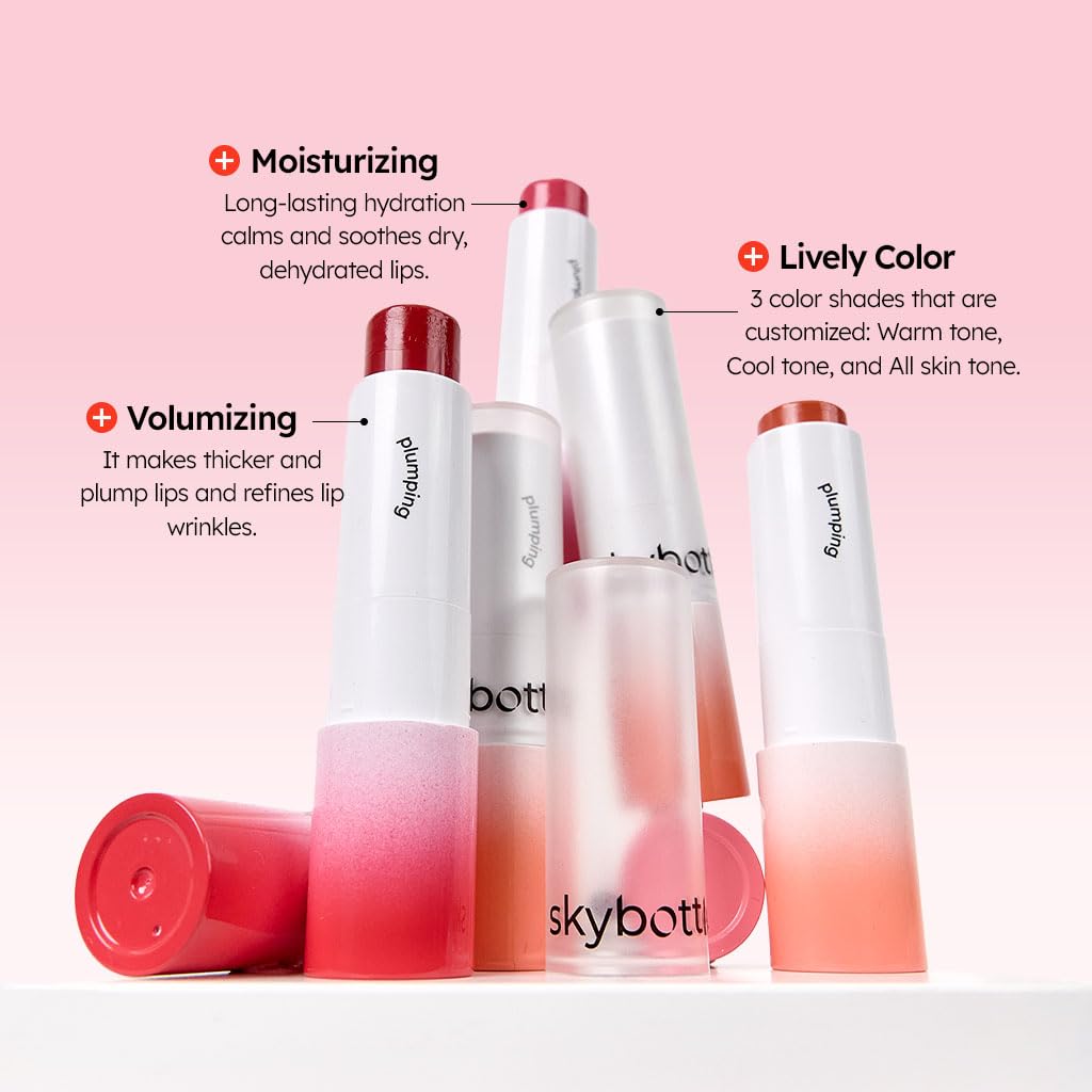 skybottle Volumizing Color Lip Balm #01 Dewy Rose, Lip Plumper, Tinted Chapstick, Clean Lip Gloss, Natural Make up, Korean Lip B