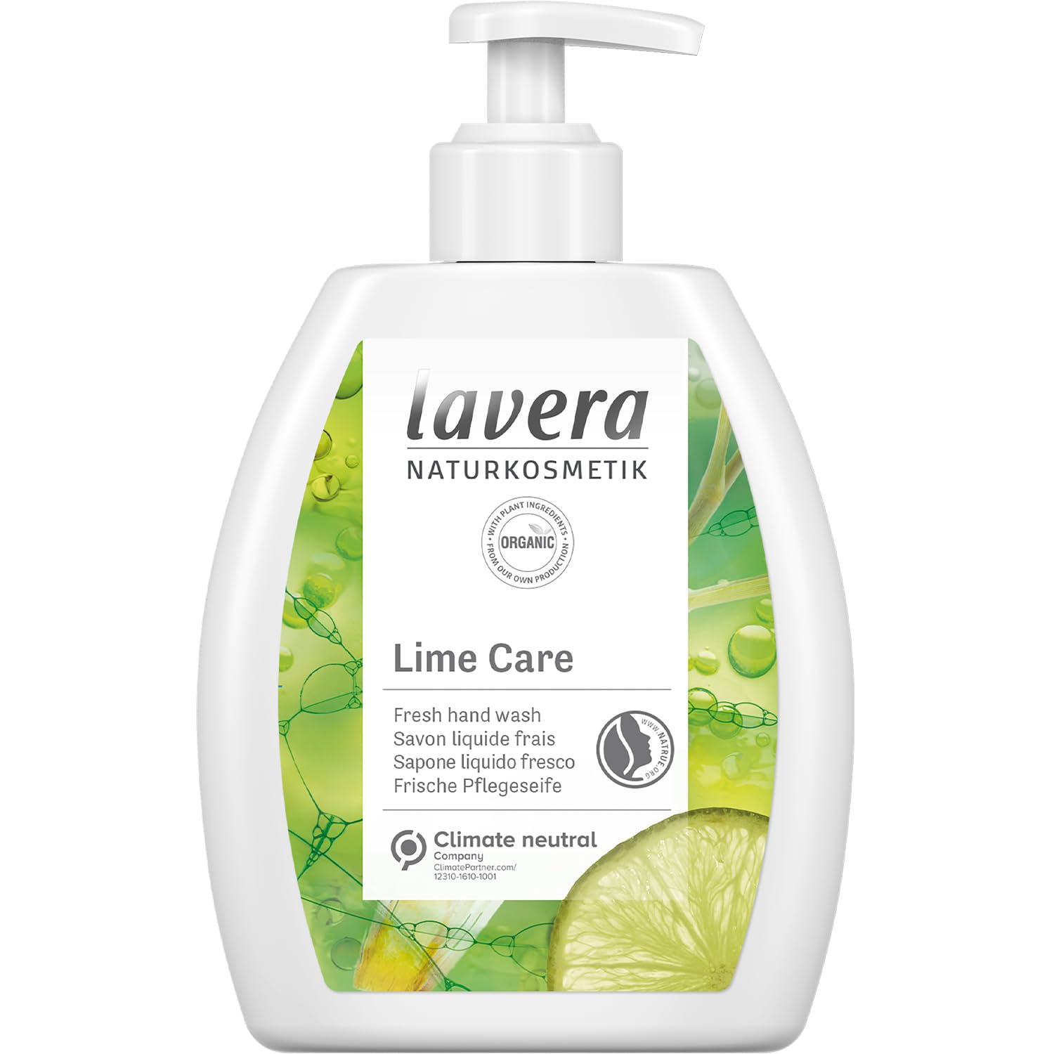 lavera Lime Care Hand Wash - Mild cleansing with organic lime & lemongrass - pH-neutral formula with delicate care foam - PETA c