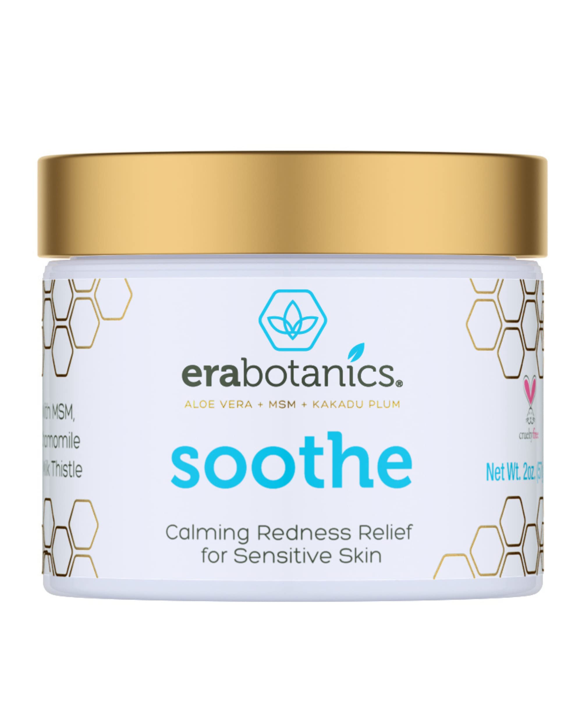 Era Organics Cream Redness Relief Moisturizer- Soothing Redness Relief for Face with Manuka Honey, MSM, Chamomile - Calming Mois