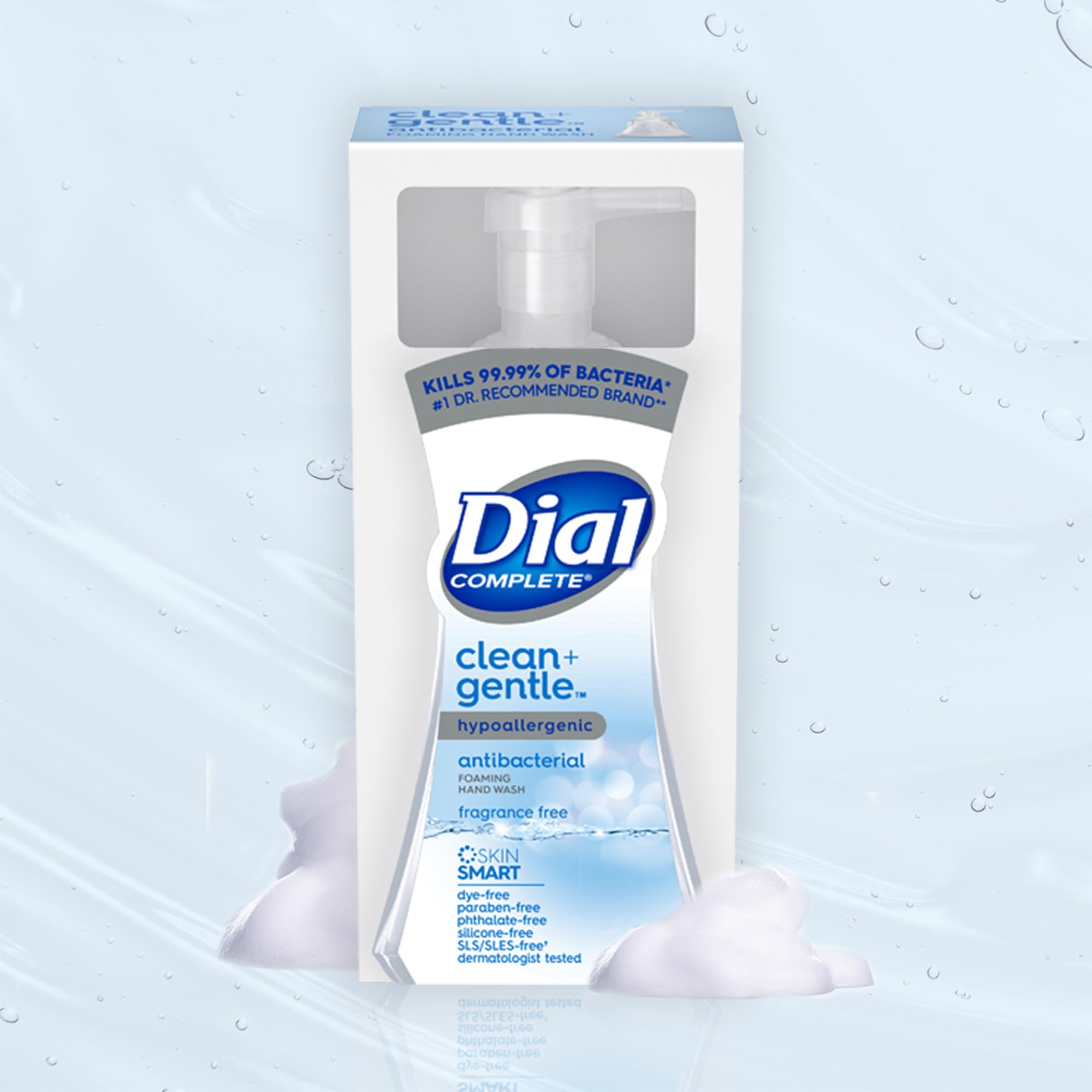 Dial Antibacterial & Sensitive Foaming Hand Wash, Fragrance Free, 7.5 Fl Oz Pack Of 6