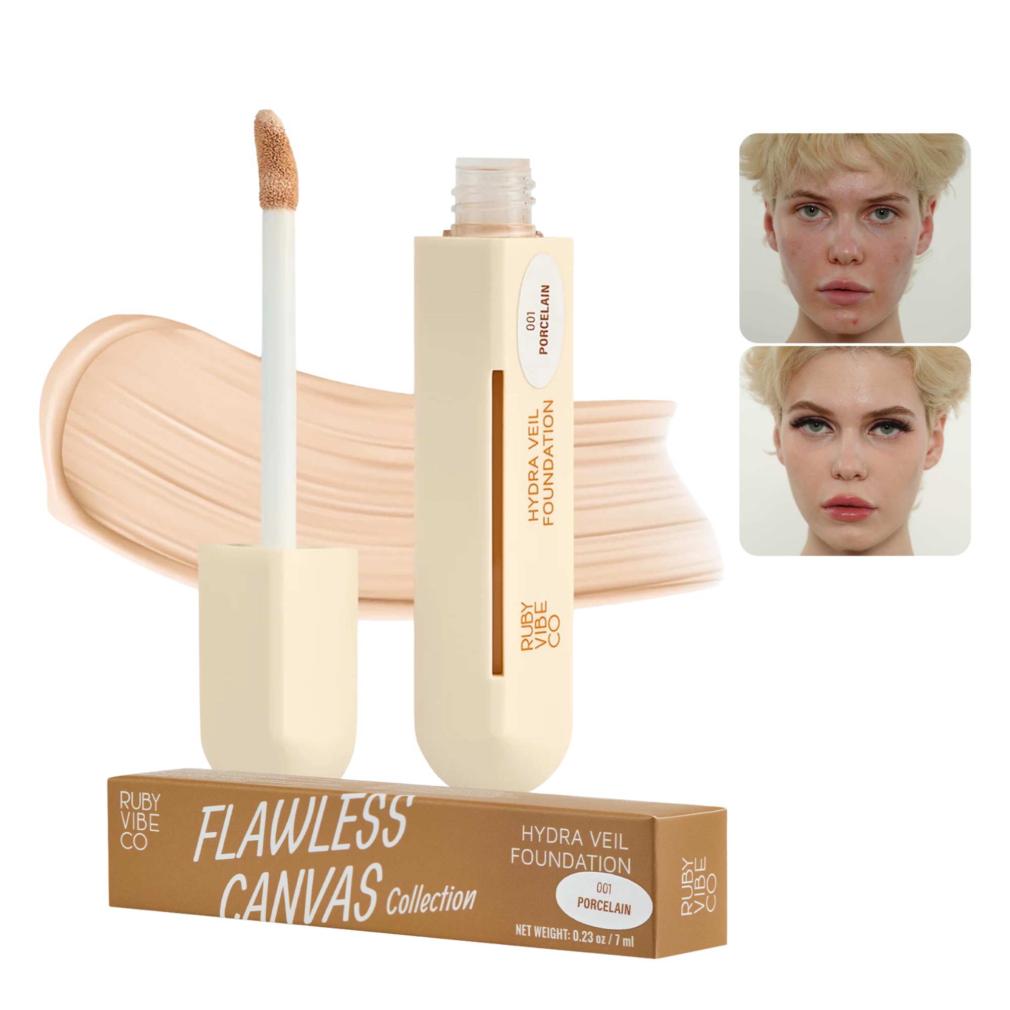 Liquid Foundation for Face Makeup, Lightweight Face Foundation with Natural Finish, Buildable Coverage Makeup for Everyday Wear,