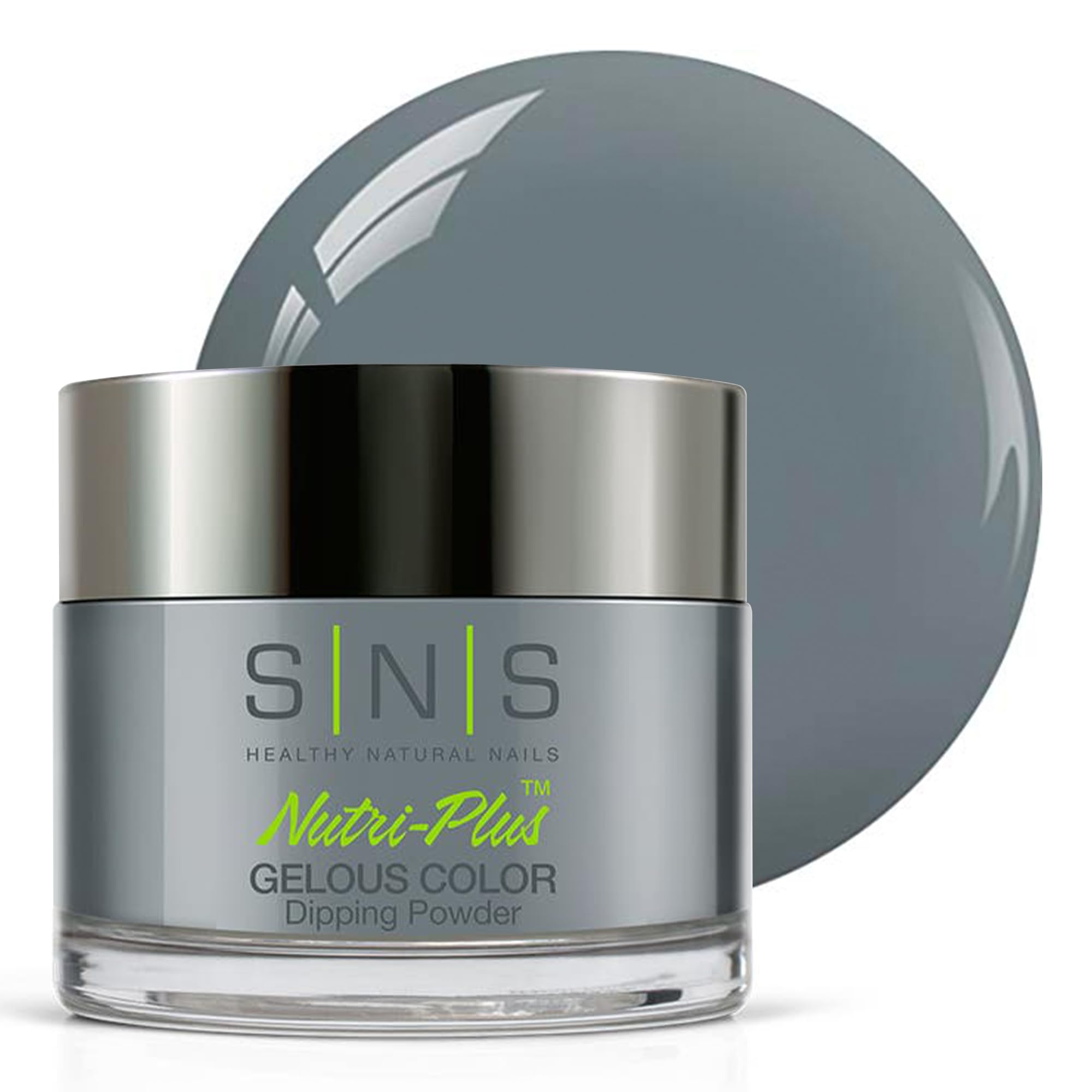 SNS Nail Dip Powder, Gelous Color Dipping Powder  Blue Steel (Gray/Shimmer)  LongLasting Dip Nail Color Lasts 14 Days  LowO