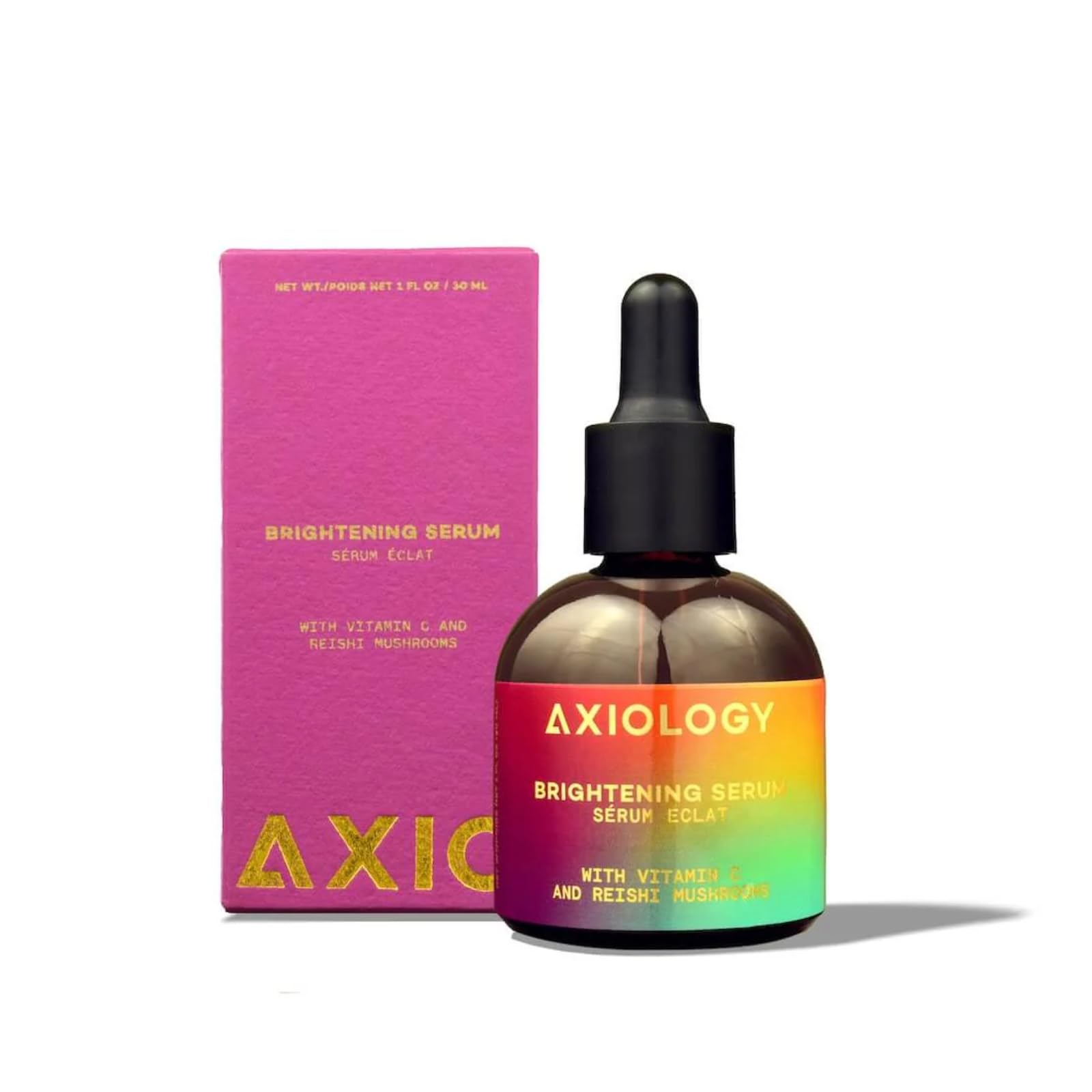 Axiology Golden Hour Serum with Vitamin C & Reishi Mushroom Lightweight Face Serum Revives Dull Skin, Deeply Hydrates Made with 
