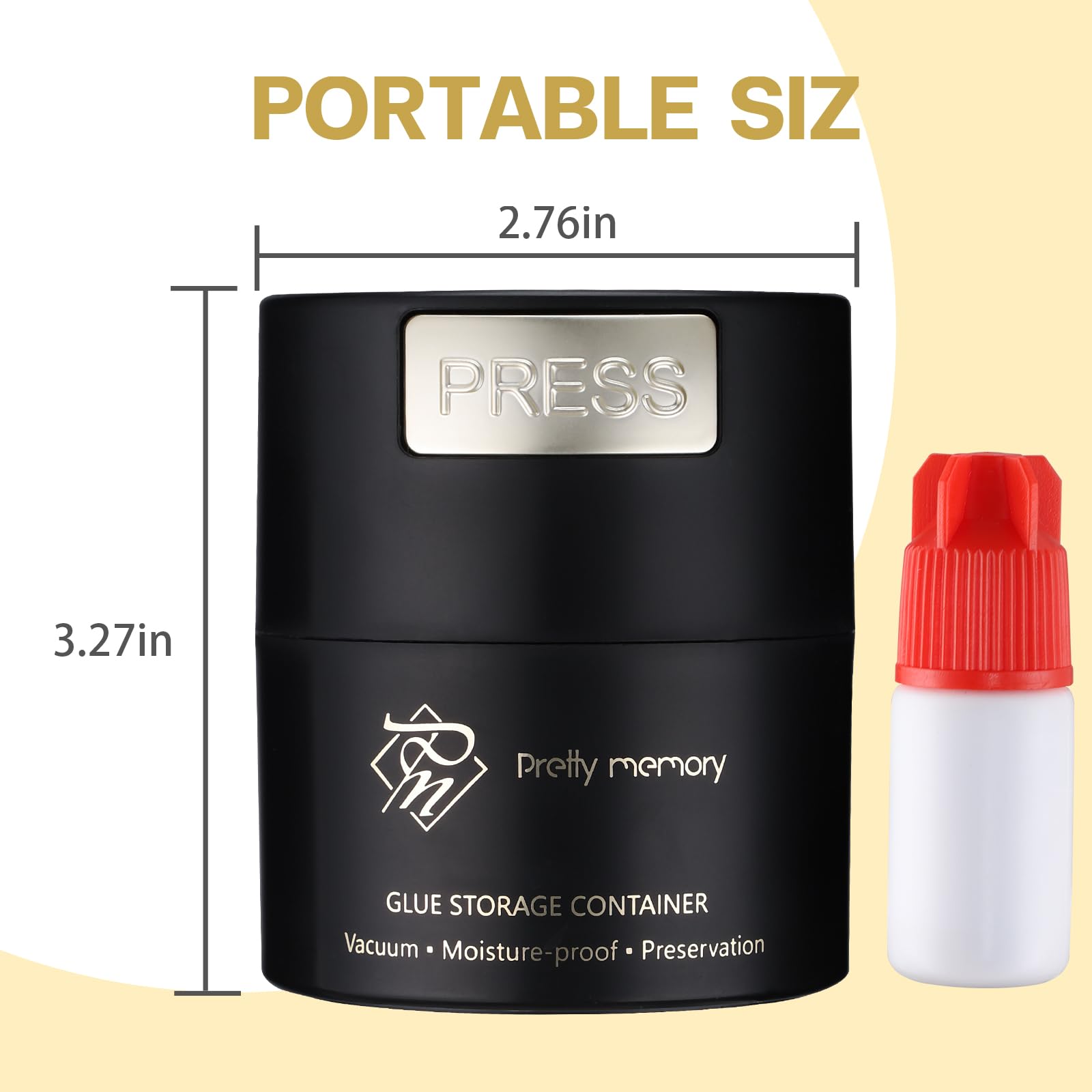 Pretty Memory Lash Glue Container Eyelash Extension Glue Storage Airtight Adhesive Holder Sealed Leak-Proof Lash Tech Supplies,