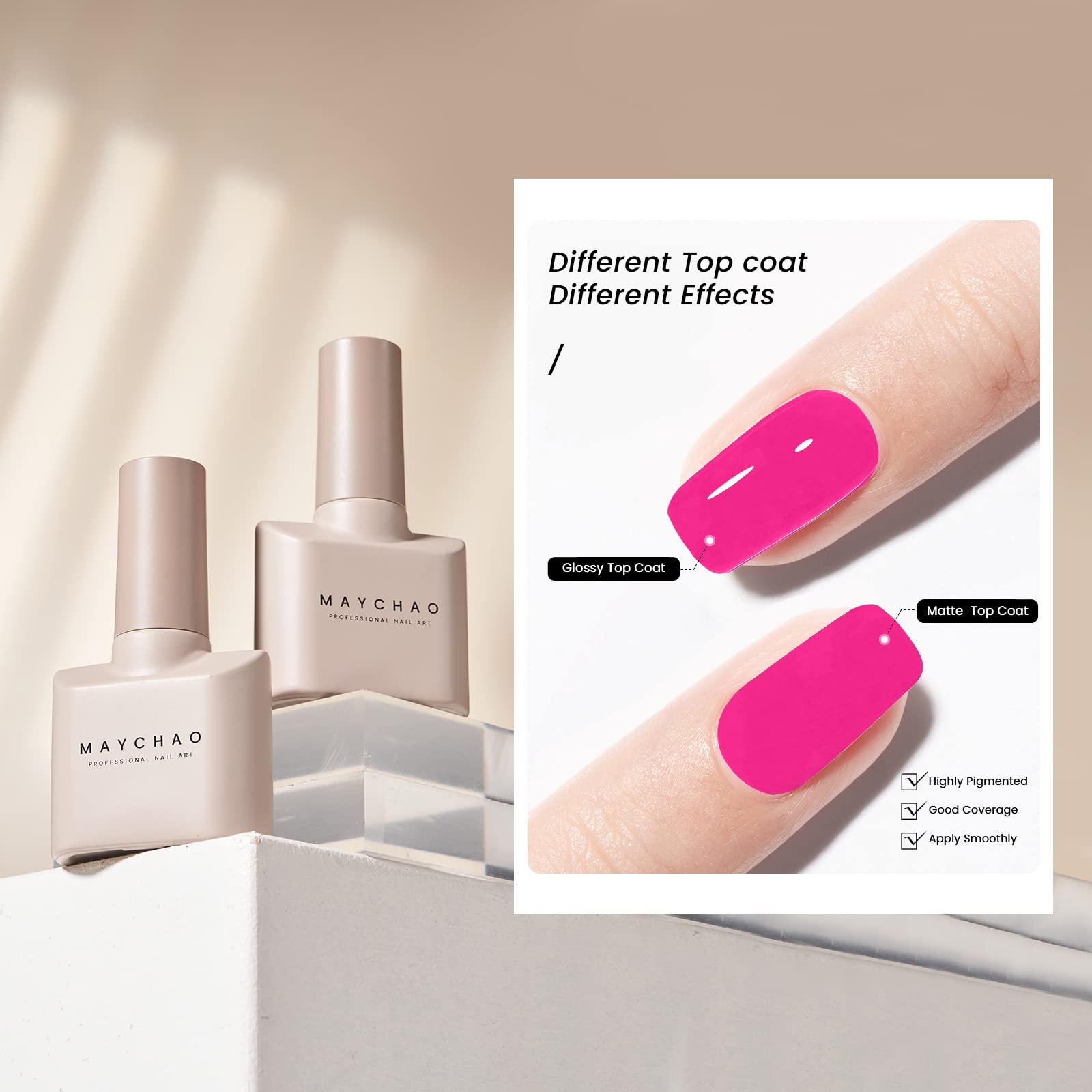 Maychao 15Ml Hot Pink Gel Nail Polish 1Pc Bright Pink Gel Polish Soak Off Uv Led Nail Gel Polish Nail Art Starter Manicure Salon