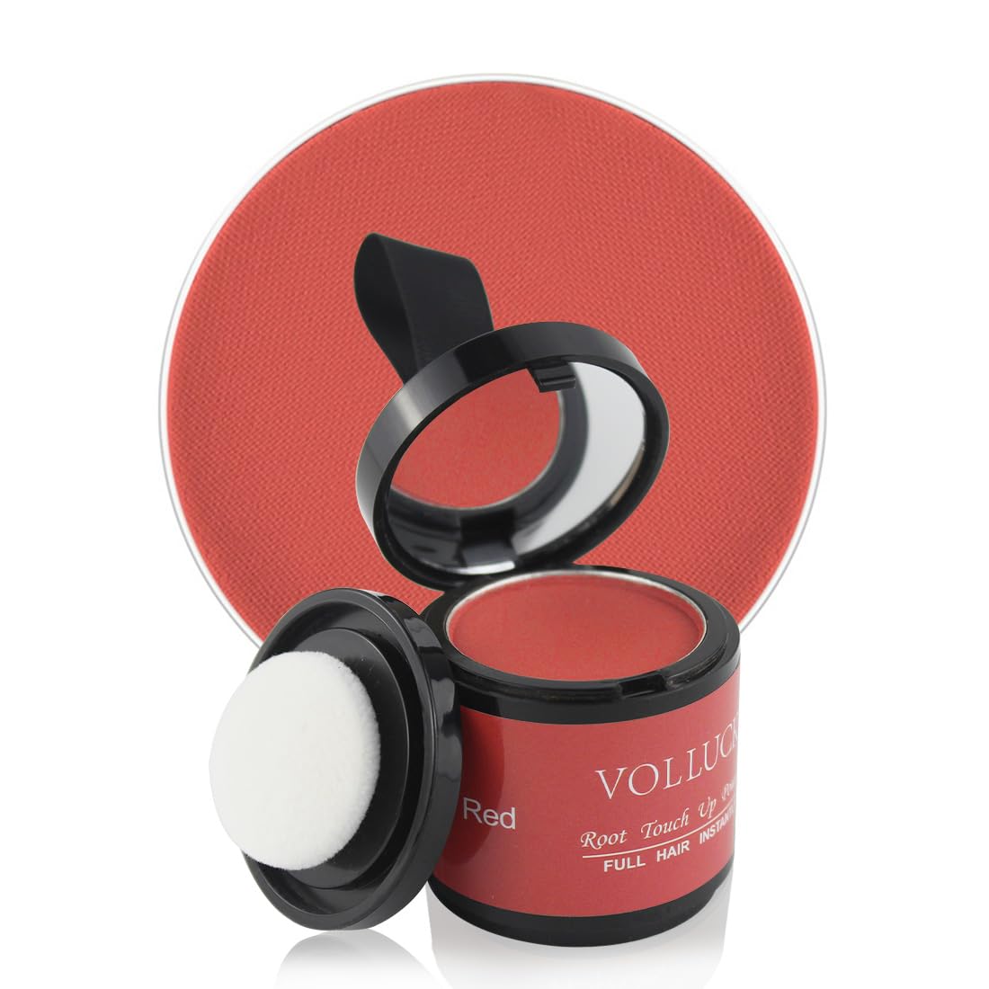 Volluck Hair Powder For Women And Men - Root Touch Up And Color, Cover Bald Spots, Eyebrows (0.35 Ounce, Red)