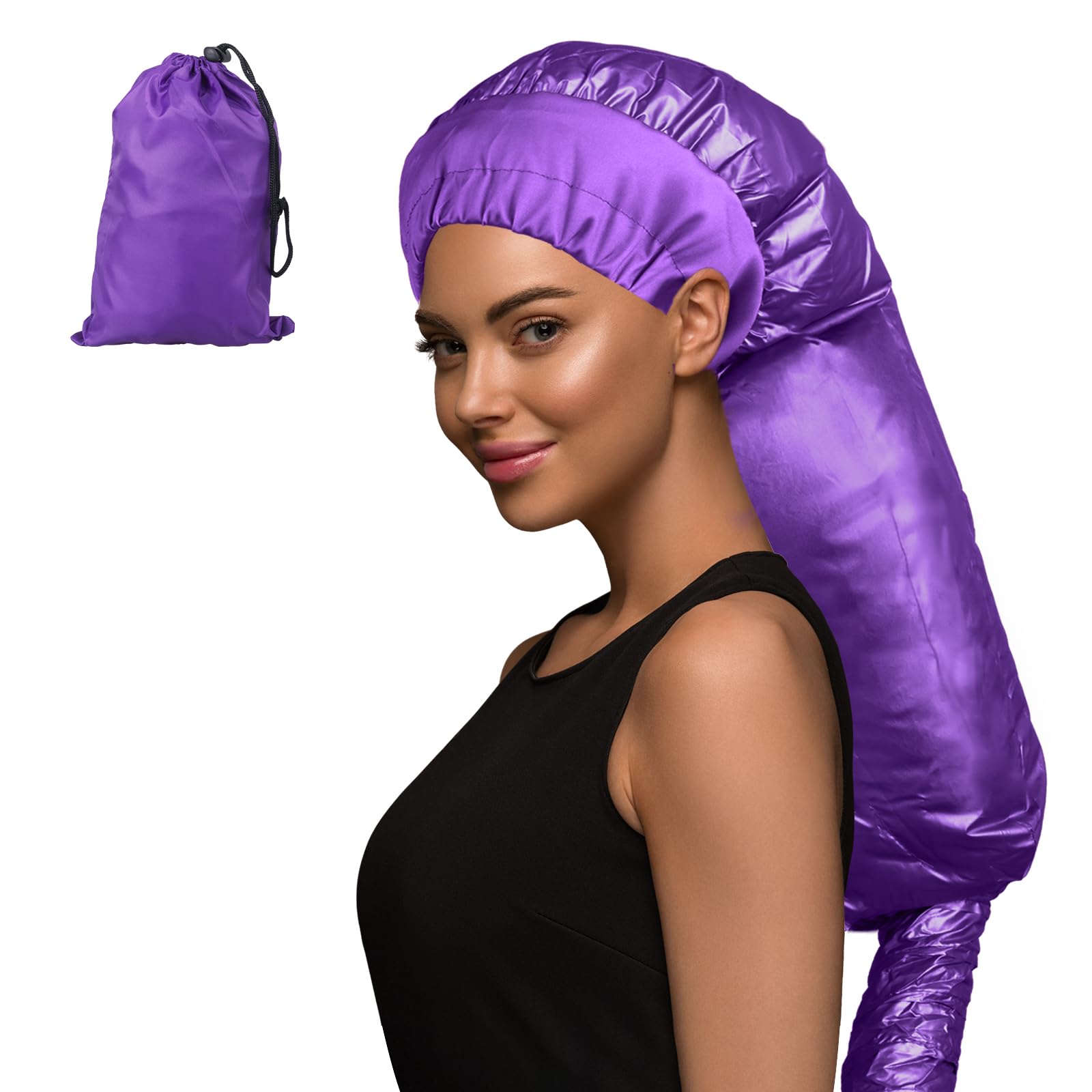 Bonnet Hair Dryer Attachment with Adjustable Headband-Large Hooded Hair Dryer Cap for drying fast at home, Easy to use for hair 