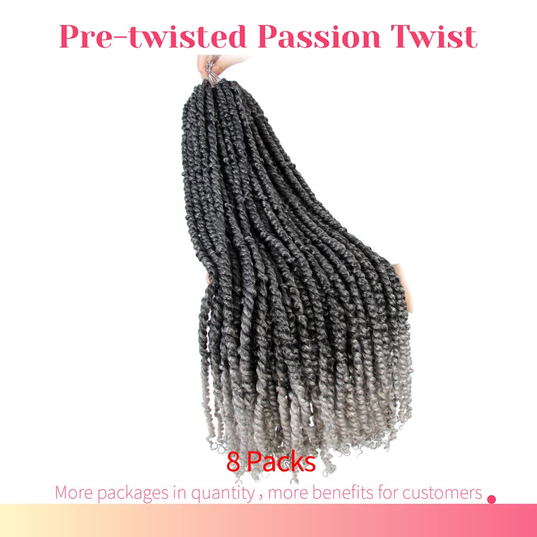 The Bohobabe Long Pre-Twisted Passion Twist Crochet Hair 24 Inch Pre-Looped Long Crochet Passion Twist Braiding Hair 8 Packs Sof