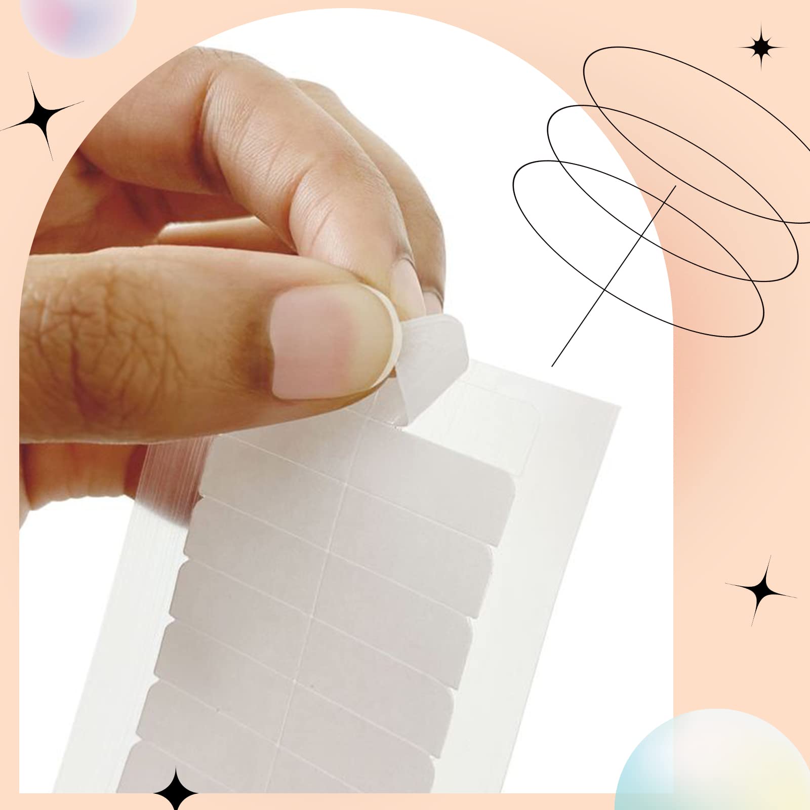 Full Shine Replaceable Tape Tabs No-Residue Tape For Extensions Human Hair 3 Sheets White Tape Tab,36Pcs