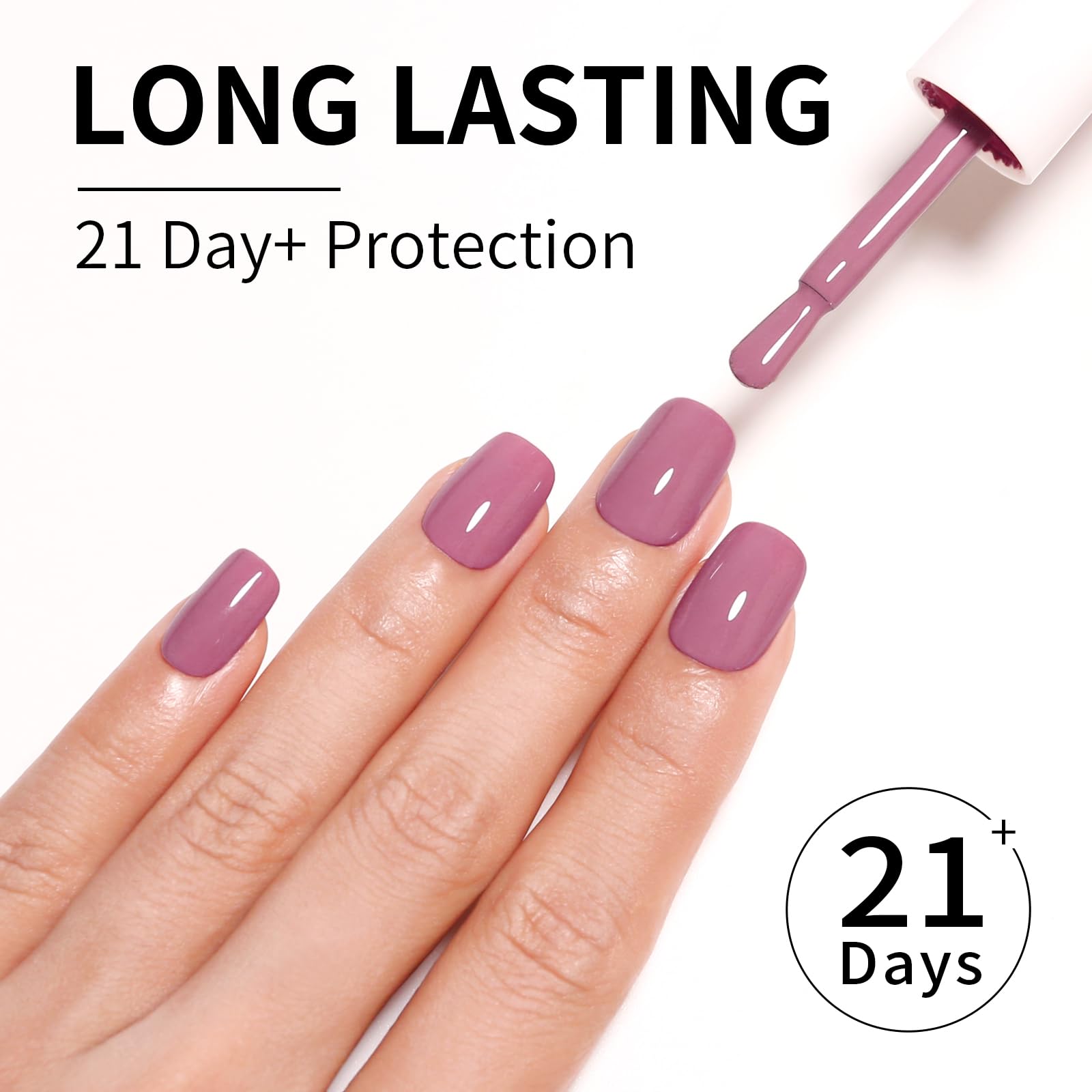 Firedeep Light Purple Gel Nail Polish, 0.54 Fl Oz Large Bottle Pink Purple Gel Polish Mauve Neutral Color Manicure Salon Uv/Led
