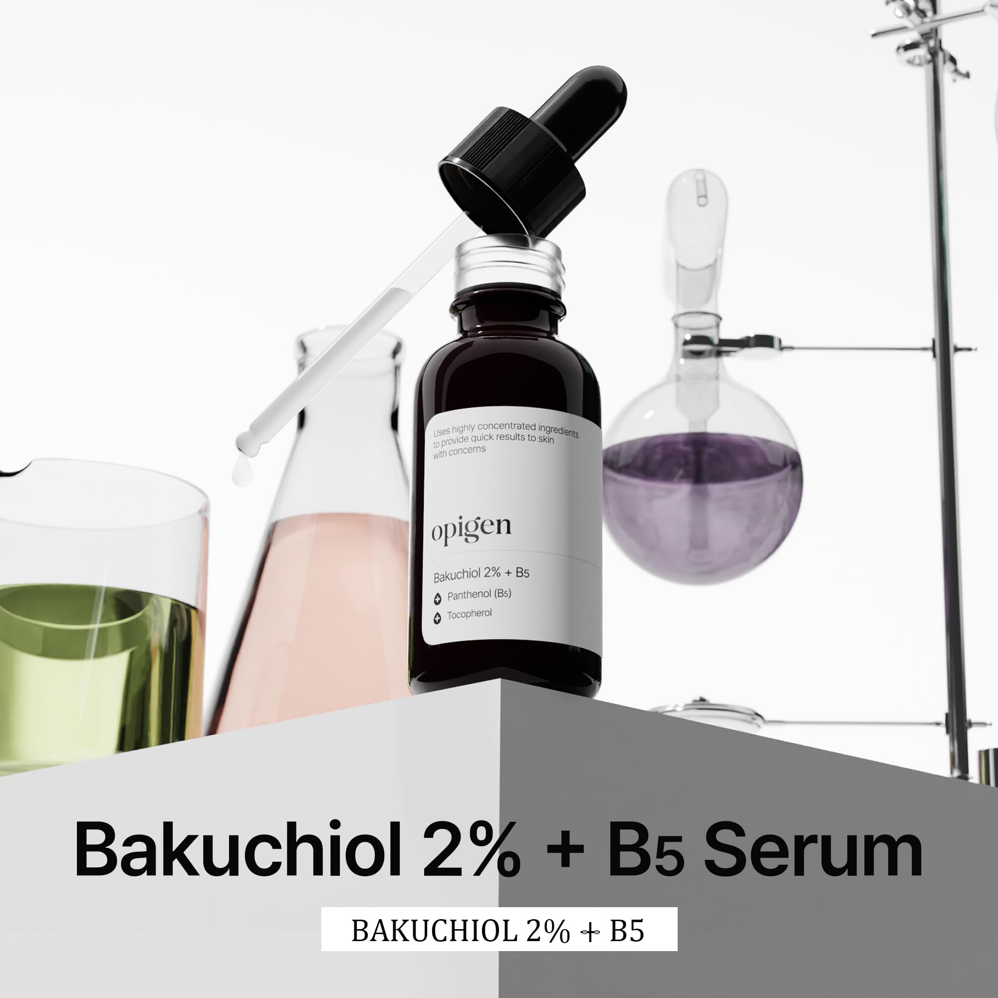 Opigen Bakuchiol 2% + B5 Serum with Panthenol and Tocopherol, Pore Minimizer For Face, Anti-Aging and Skin Smoothing 1oz Korean