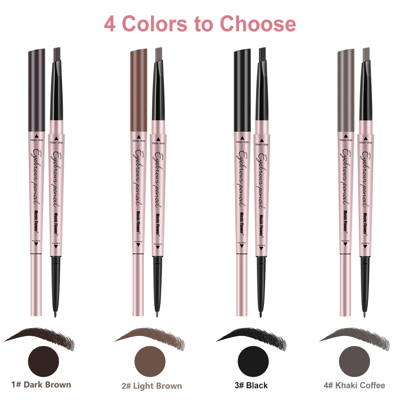 Turritopsisd 1-Pack Eyebrow Pencil & Brow Razor With Comb Kit, Dual-Ends Easy To Color Waterproof Long-Lasting Makeup Natural Ey