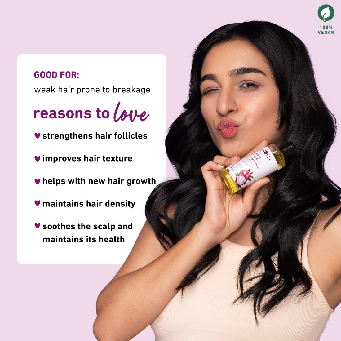 Plum Onion Hair Oil For Growth With Bhringraj, Curry Leaf And Amla Oils | For All Hair Types| Sulphate Free Paraben Free | 100%
