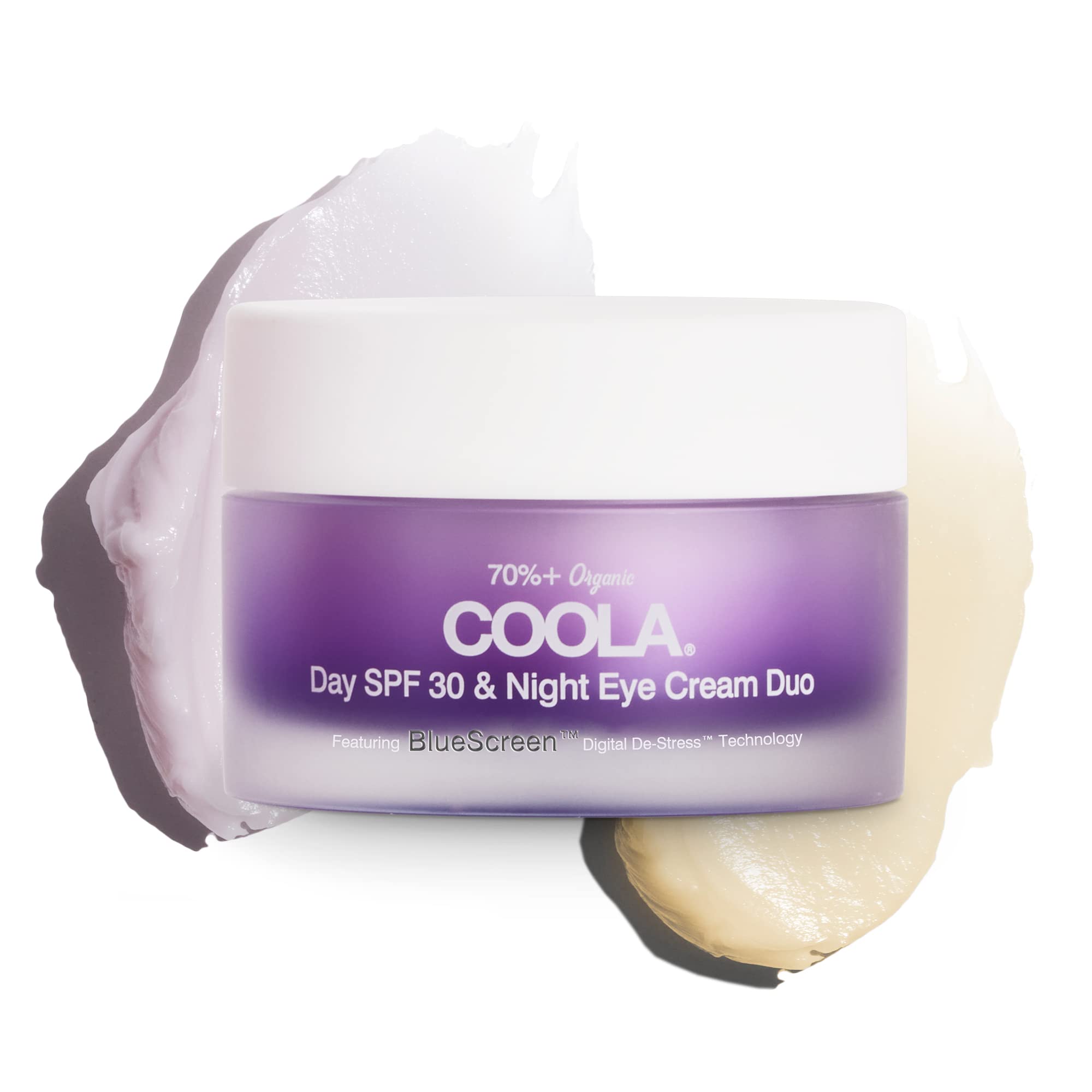 Coola Organic Day And Night Eye Cream Face Moisturizer With Spf 30, Dermatologist Tested Face Sunscreen With Plant-Derived Blues