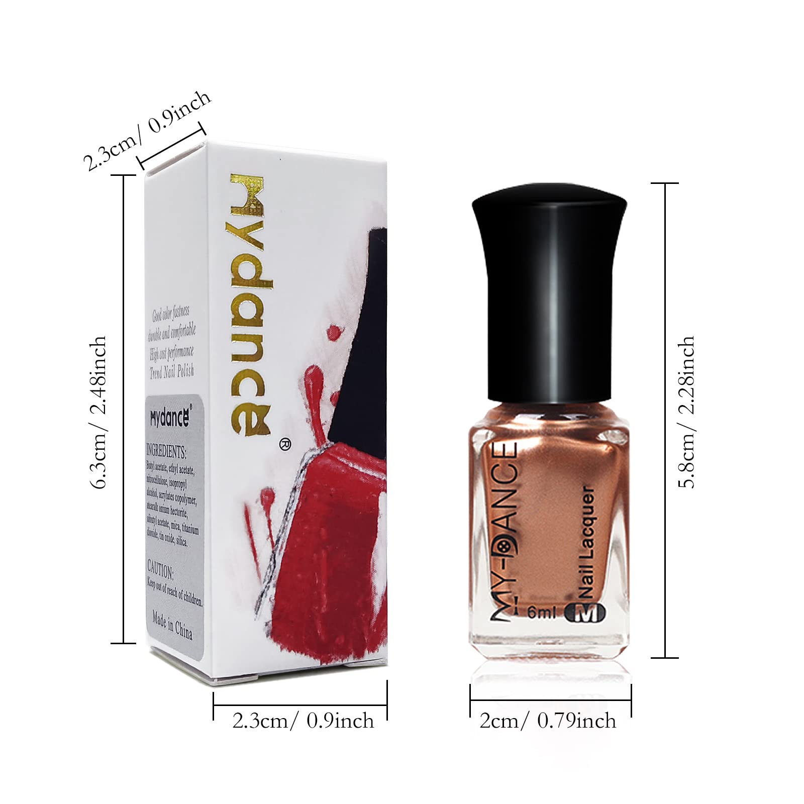 Lokfar 3 Colors Mirror Metallic Nail Polish Set, Metallic Texture Quick Dry Nail Art Polish - Bright And Shiny Finish Nail Polis