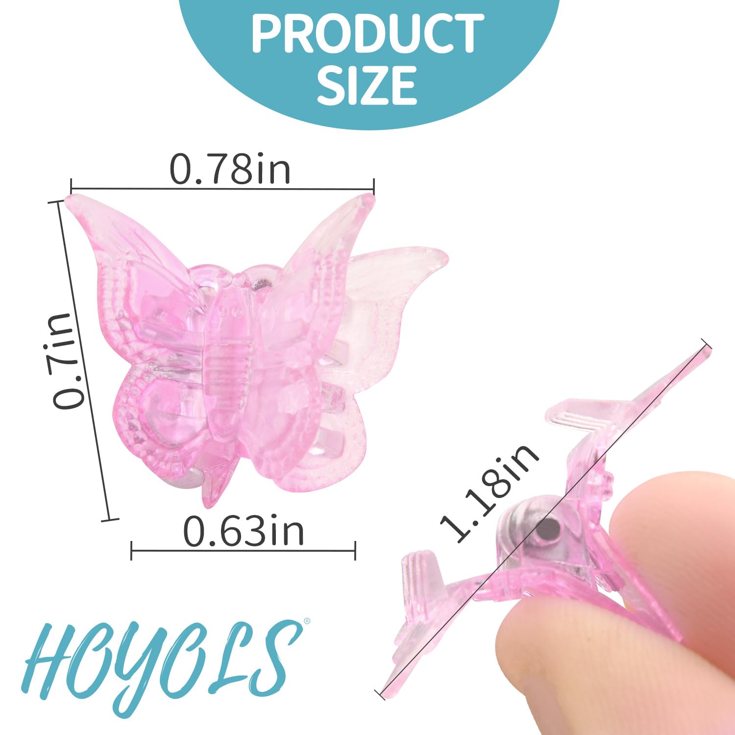 Hoyols Mini Butterfly Hair Clips, Colorful Hair Accessories For Girl Women, Small Tiny Mini Claw Hair Clips Braids Pastel Rainbo