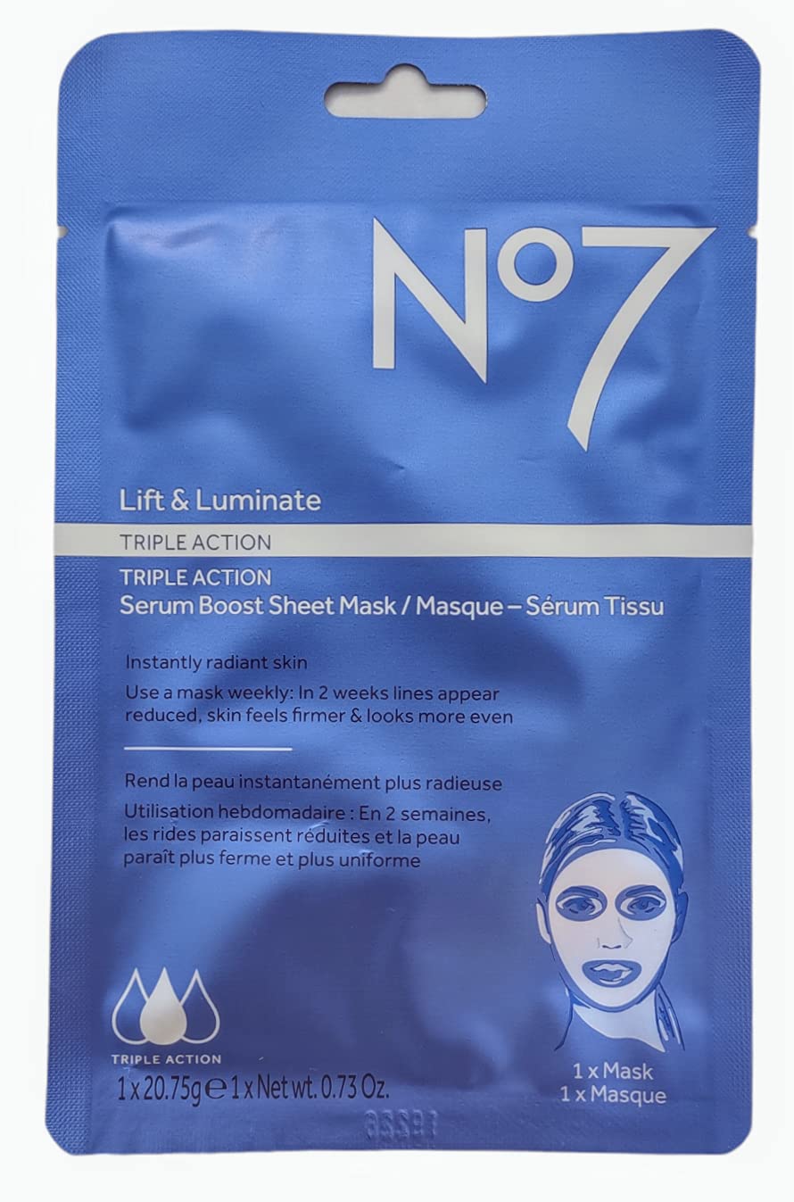 No7 Lift & Luminate Triple Action Serum Boost Sheet Masks