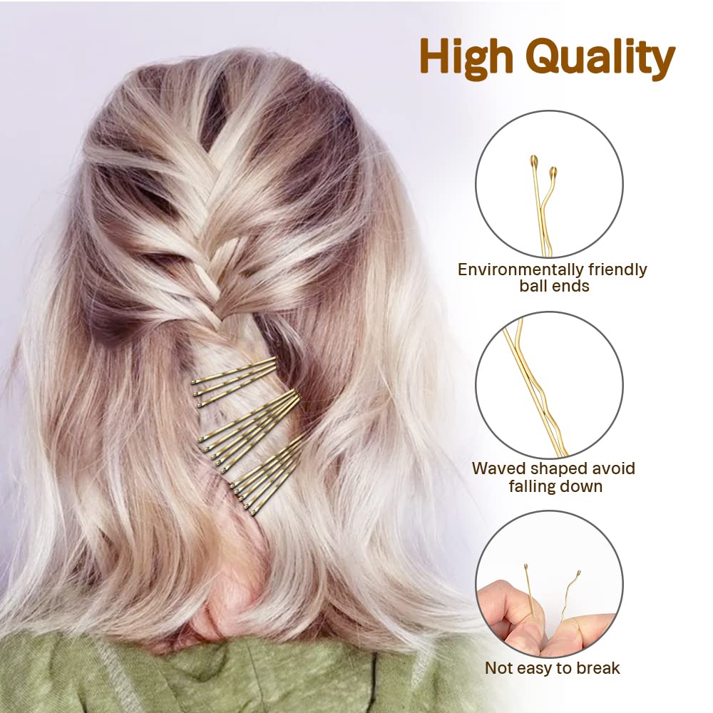 Morgles Blonde Bobby Pins, 120Pcs 2Inch Bobby Pins Blonde Hair Gold Hair Pins With Box, Blonde