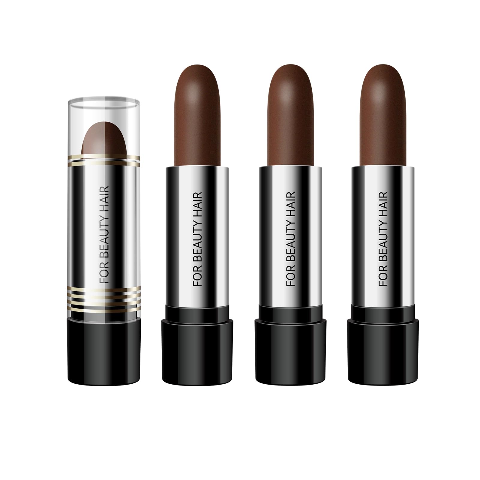 MLSMILE 3PC Root Touch Up Hair Color, Gray hair cover up,Hair dye pen,Brown