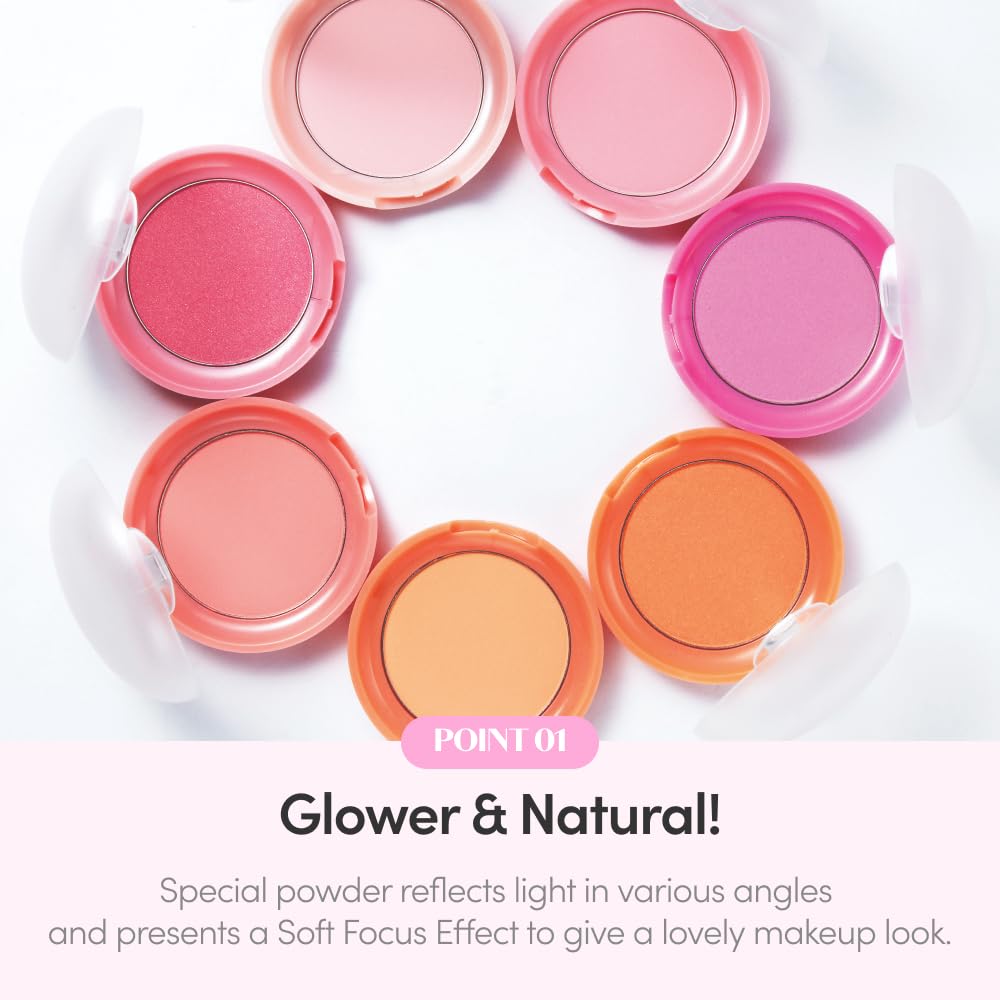 Etude Lovely Cookie Blusher #Pk002 Grapefruit Jelly 4G | Glowing & Natural Powder Blush With Long-Lasting Sebum Control | Easy A