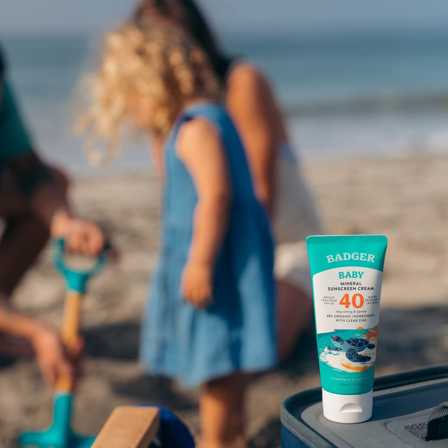Badger Spf 40 Baby Reef Safe Natural Mineral Sunscreen Cream With Clear Zinc Oxide, Broad Spectrum & Water Resistant, Chamomile,