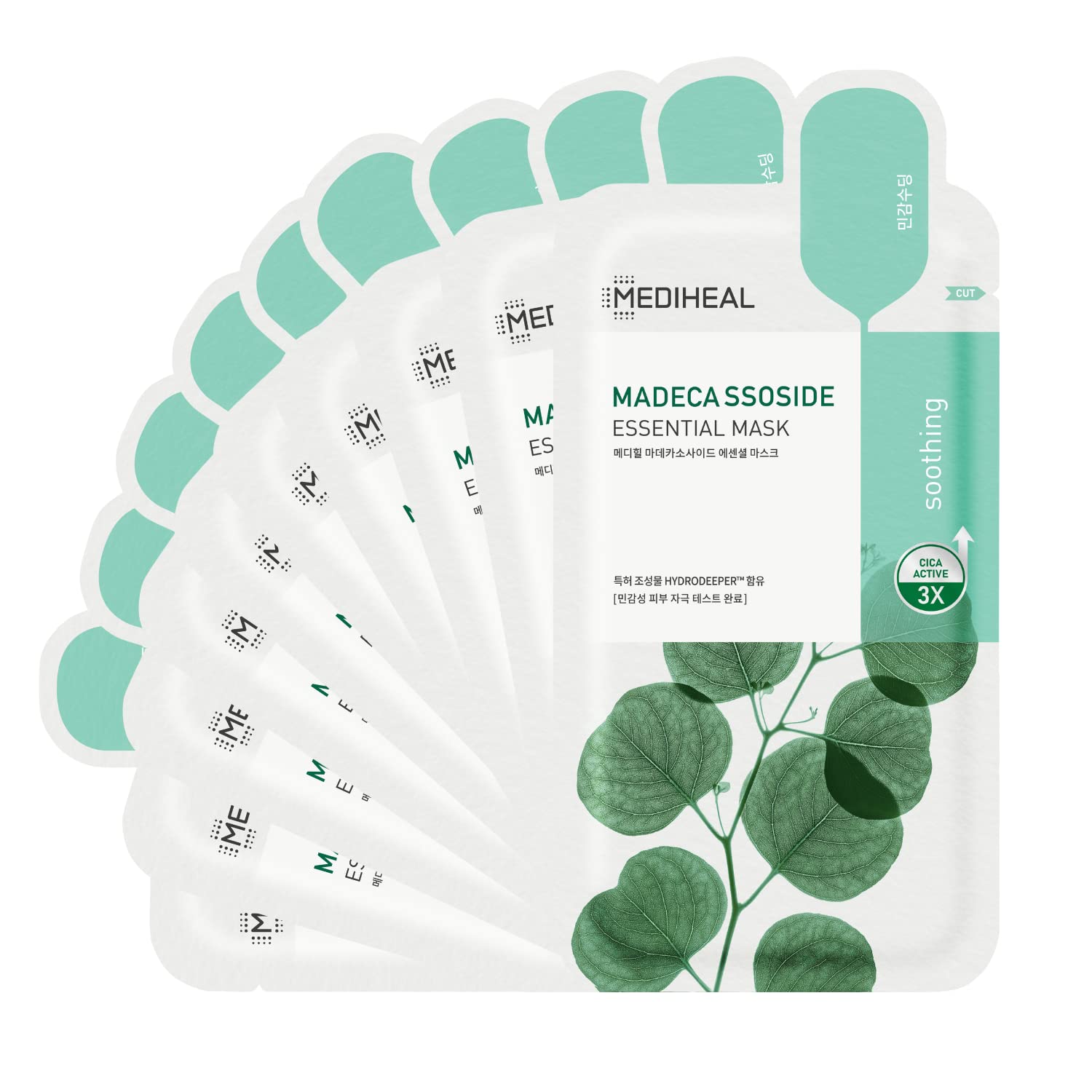 Mediheal Best Korean Sheet Mask - Madecassoside Essential Face Mask 10 Sheets For Sensitive Blemish Prone All Skin Types Hydrati