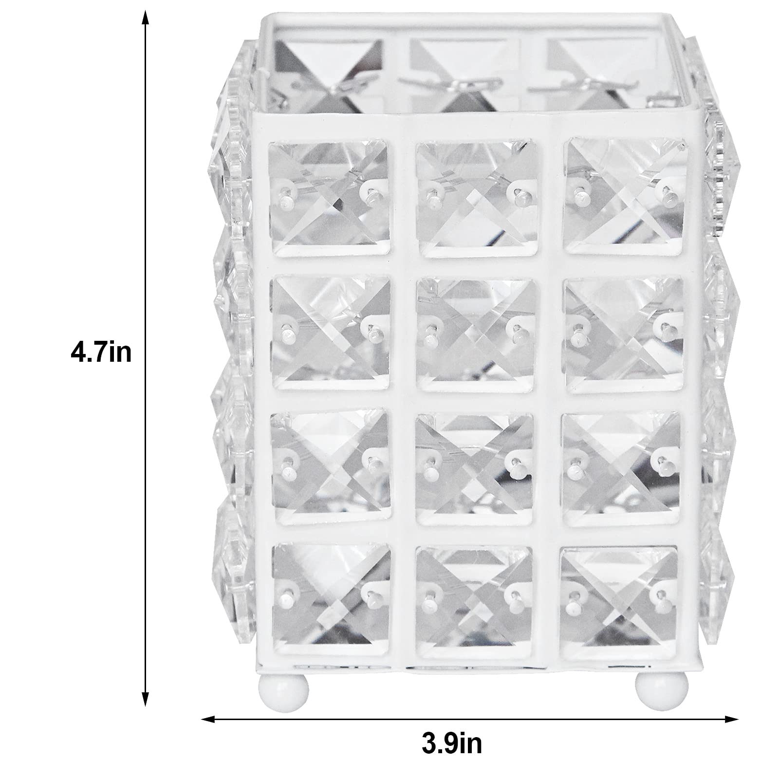 Miaowater Makeup Brush Holder Organizer Cosmetic Brushes Storage Eyeliners Eyebrow Pencil Container Cup (Square, White)