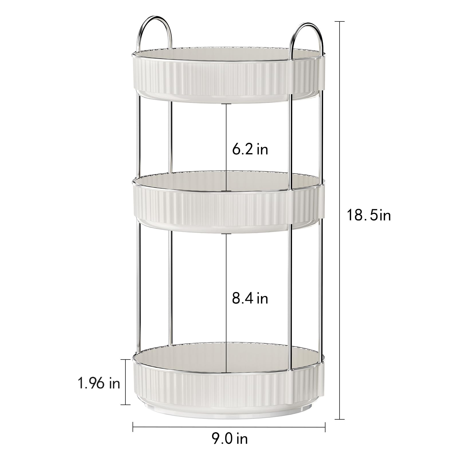Shuang Qing Rotating Makeup Organizer For Vanity 3 Tier, High-Capacity Skincare Clear Make Up Storage Perfume Organizers Cosmeti