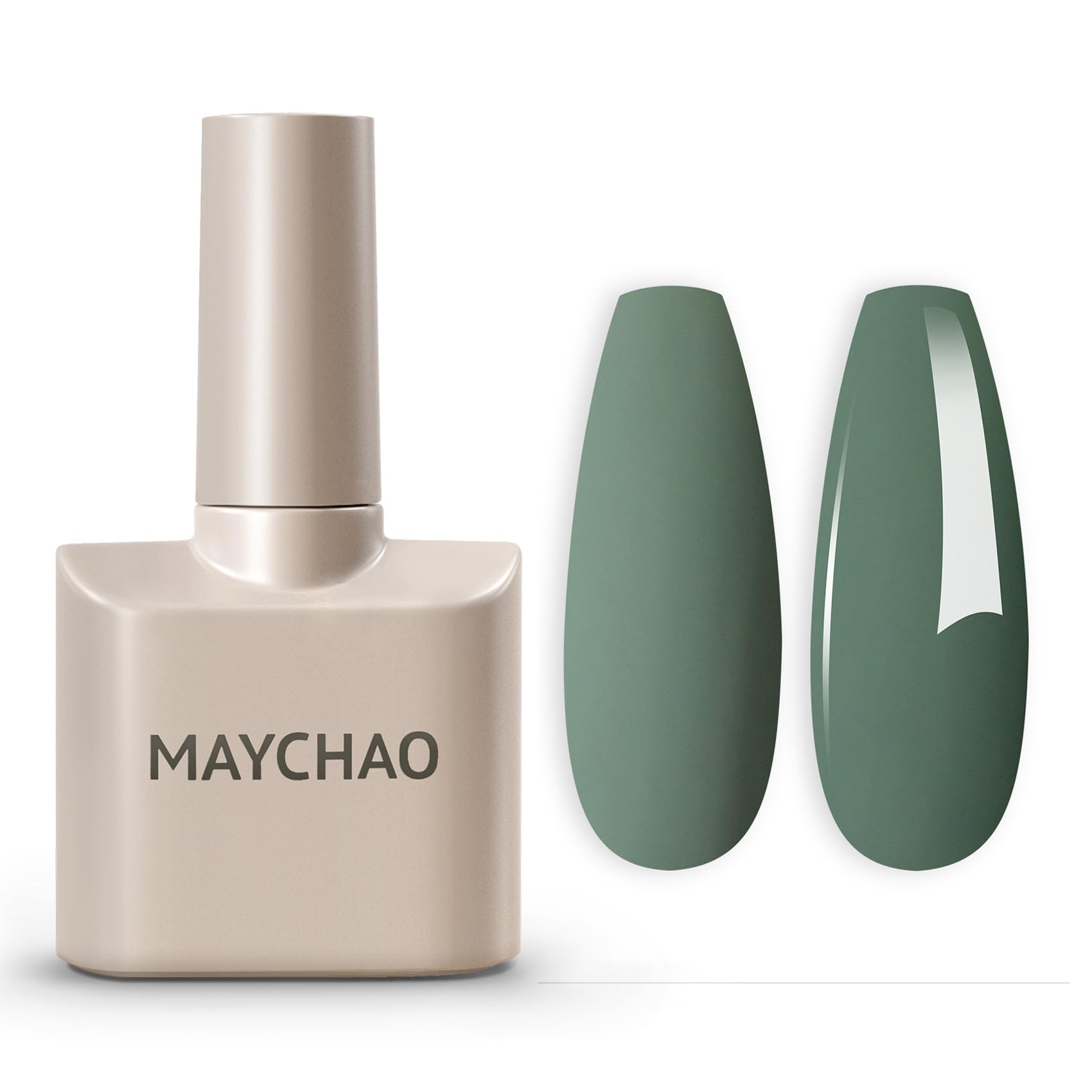 MAYCHAO 15ML Sage Green Gel Nail Polish 1Pc Green Gel Polish Soak Off UV LED Nail Gel Polish Nail Art Starter Manicure Salon DIY