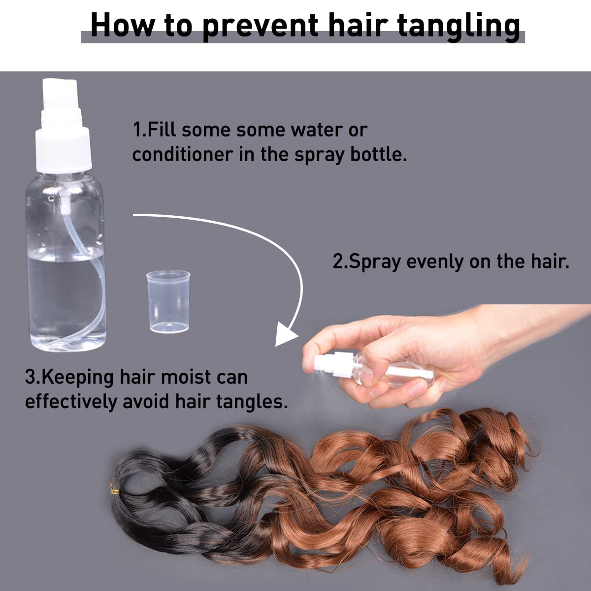 French Curl Braiding Hair 24 Inch 2 Packs #4 Brown Synthetic Loose Wave Bouncy Crochet Hair Pre Stretched 75G/Pack Curly Braidin