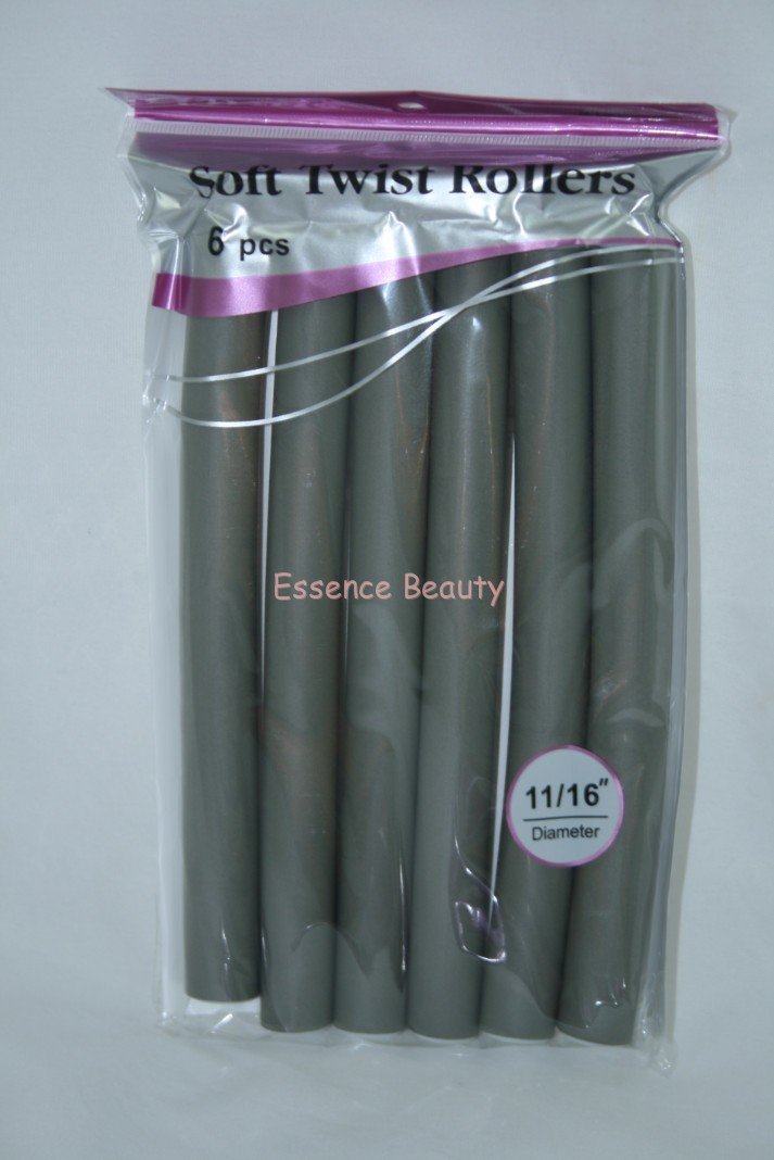 Annie 01204 Soft Twist Rollers, Gray, 6 Count