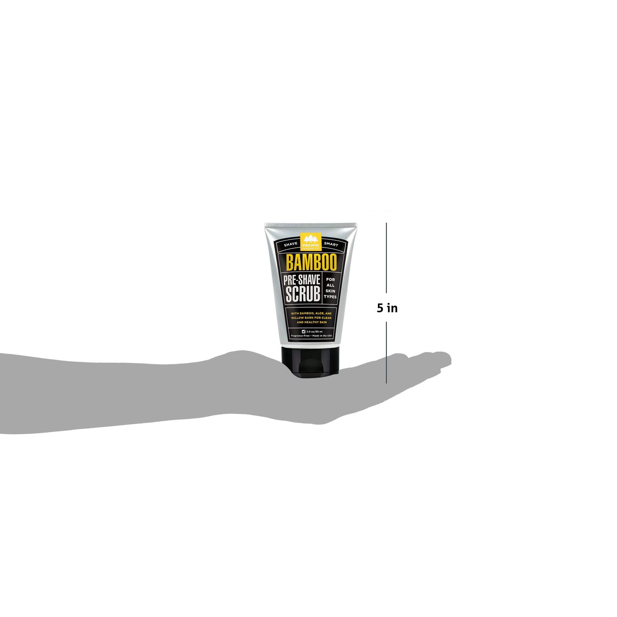 Pacific Shaving Company Bamboo Pre-Shave Scrub with Aloe & Willow Bark, Exfoliates, Soothes & Moisturizes Skin, Helps Control Bl