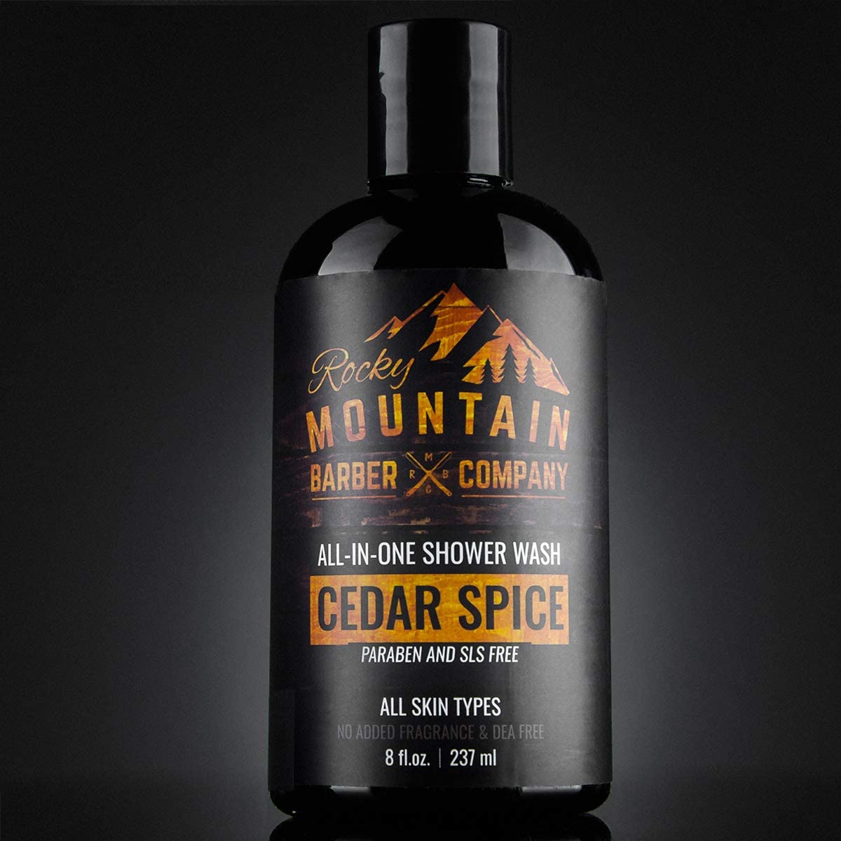 Rocky Mountain Barber Company Cedar Spice All-In-One Body Wash - Shampoo, Body Wash, Conditioner, Face Wash & Beard Wash With Es
