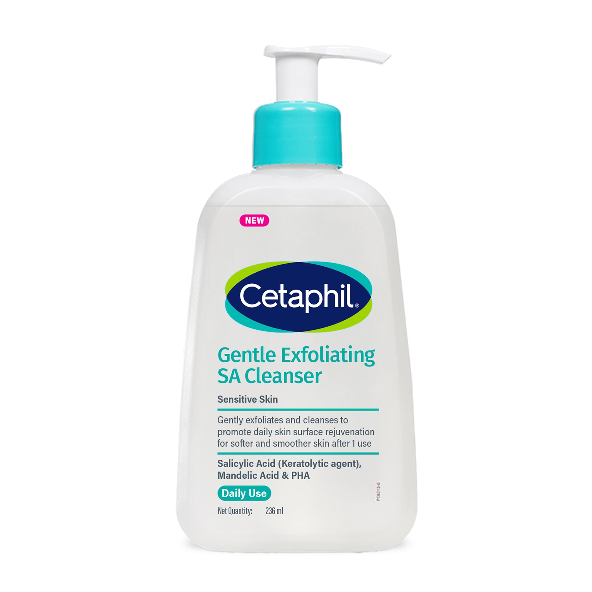 Cetaphil Gentle Exfoliating Sa Cleanser 236Ml | Foaming Gel Face Wash With Salicylic Acid, Mandelic Acid & Gluconolactone | Gent