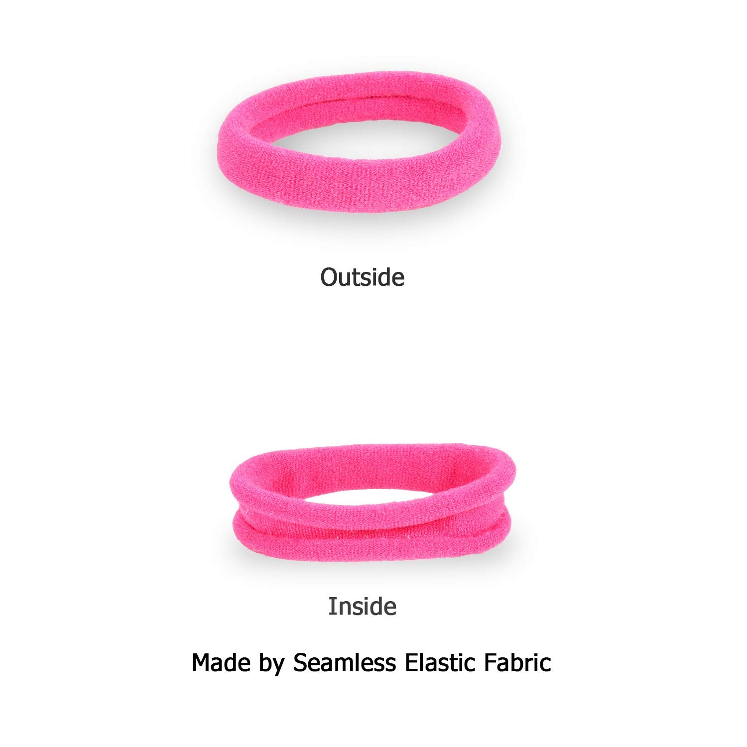 HOYOLS Seamless Hair Band Small Hair Ties Ponytail Holder No Crease Damage 4cm (10 Multi Color Set)
