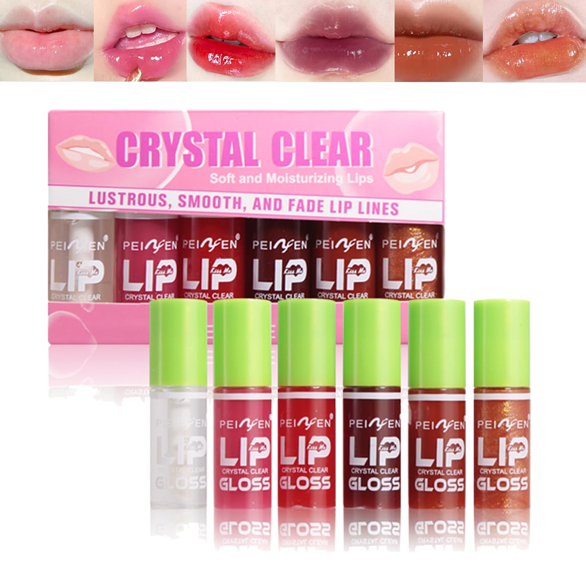 6 Colors Lip Oil, Hydrating Tinted Plumping Lip Gloss, Shiny Glow Non-sticky Nourishing Lip Care Oil