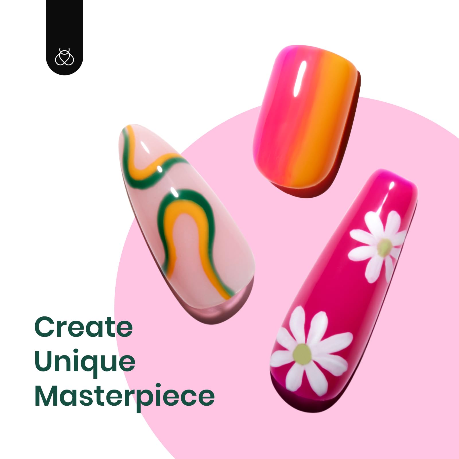 Beetles 6Colors Gel Polish Set- Deep Pink Green Blue Orange Gel Nail Polish Rainbow Hot Pink Nail Polish Boundless Energy Collec