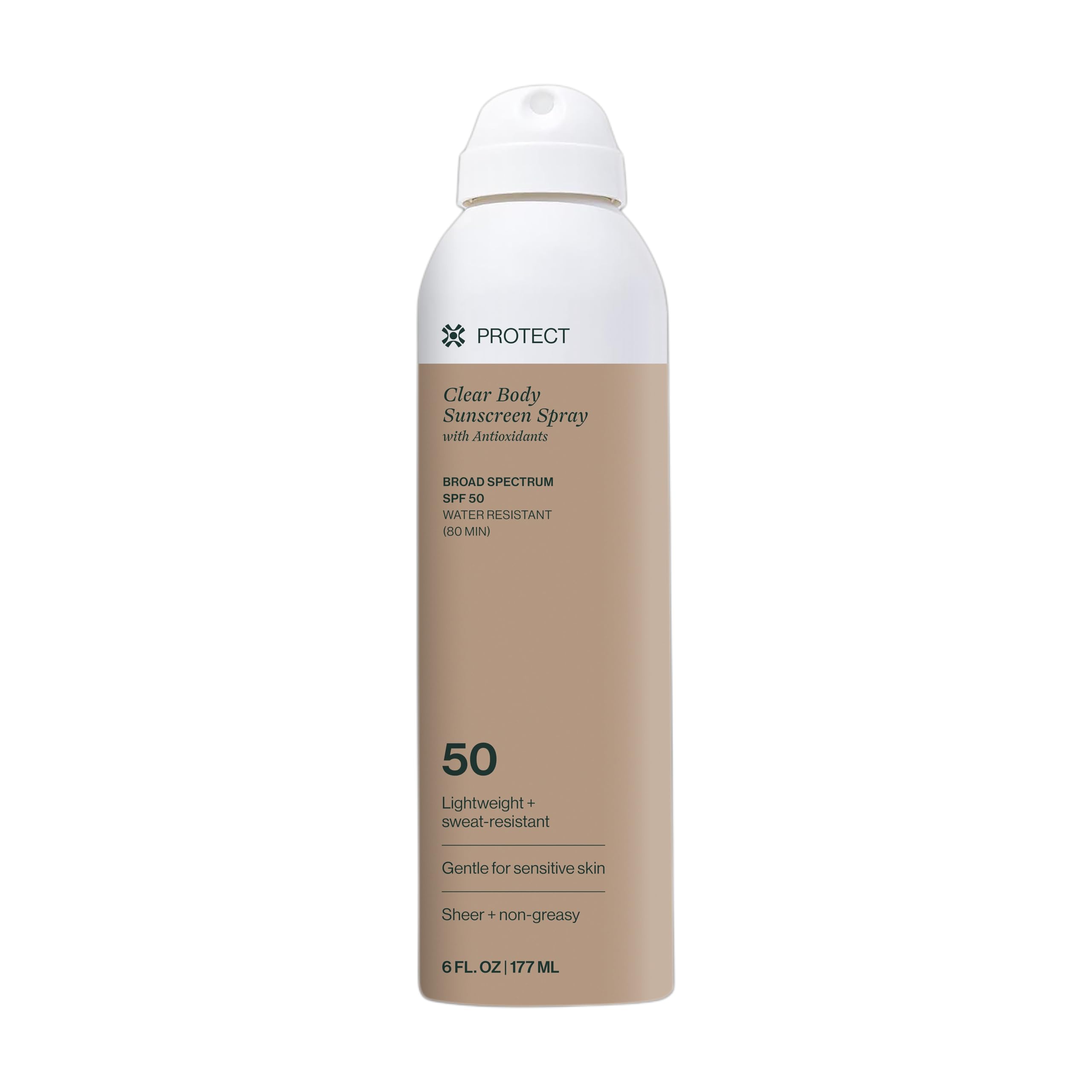 Dermasport SPF 50 Clear Body Sunscreen Spray with Antioxidants- Reef Safe Sunscreen- Sun Care