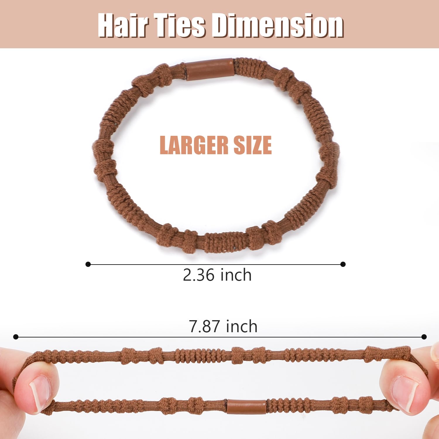 Wantgor Boho Hair Ties, 20 Pcs Hair Bands 4 Styles Neutral Hair Ties 2.36Inch Cute Ponytail Holders Elastic Boho Hair Bracelets