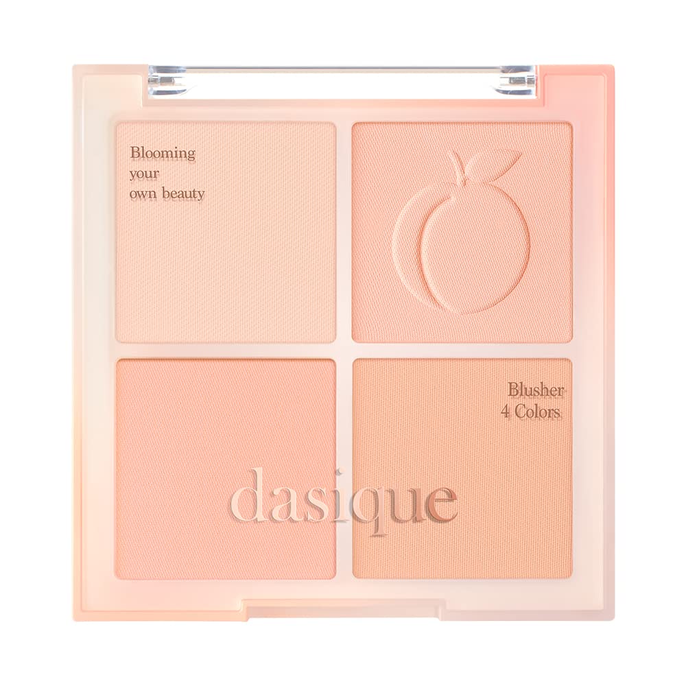 Dasique Blending Mood Cheek #03 Peach Blending l Vegan, Cruelty-Free l 4 Blendable Shades in Lightweight, Long-lasting, Smooth P