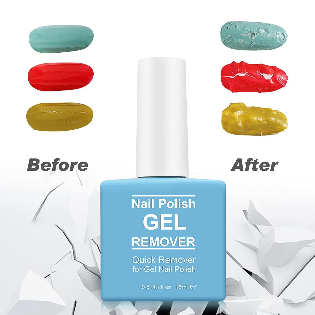 2 Pack Gel Nail Polish Remover, Gel Polish Remover For Nails, Easily Magic Soak-Off Gel Polish In 2-5 Minutes - Safe, No Need Fo