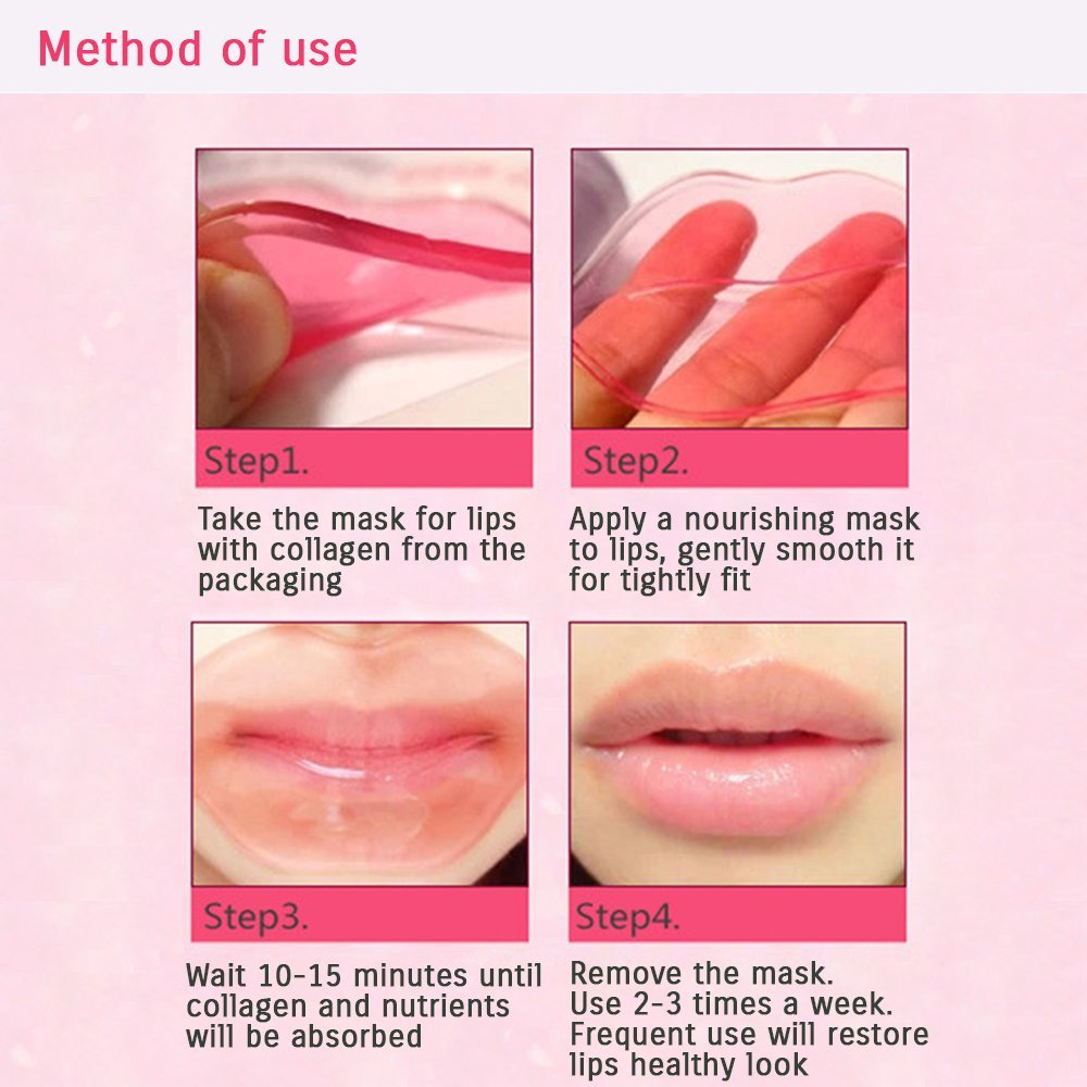 Jakuva 30Pcs Moisturizing Collagen Lip Masks, Gel Lip Pads Lip Balm Bulk Lip Patches Lip Masks For Dry Lips,Remove Chapped Skin
