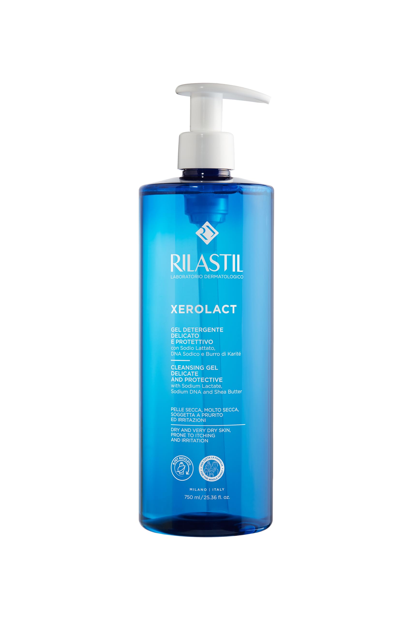Rilastil Xerolact - Gel Limpiador Reparador para Piel Seca con Tendencia al Rascado e Irritaci  n, 750 Mililitros